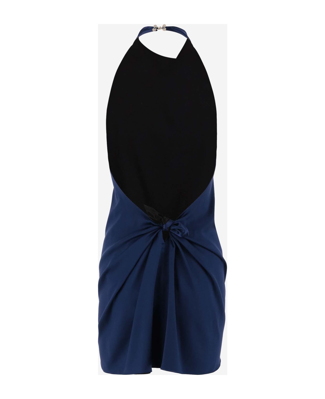 Stephan Janson Draped Stretch Silk Dress - Blue ワンピース＆ドレス