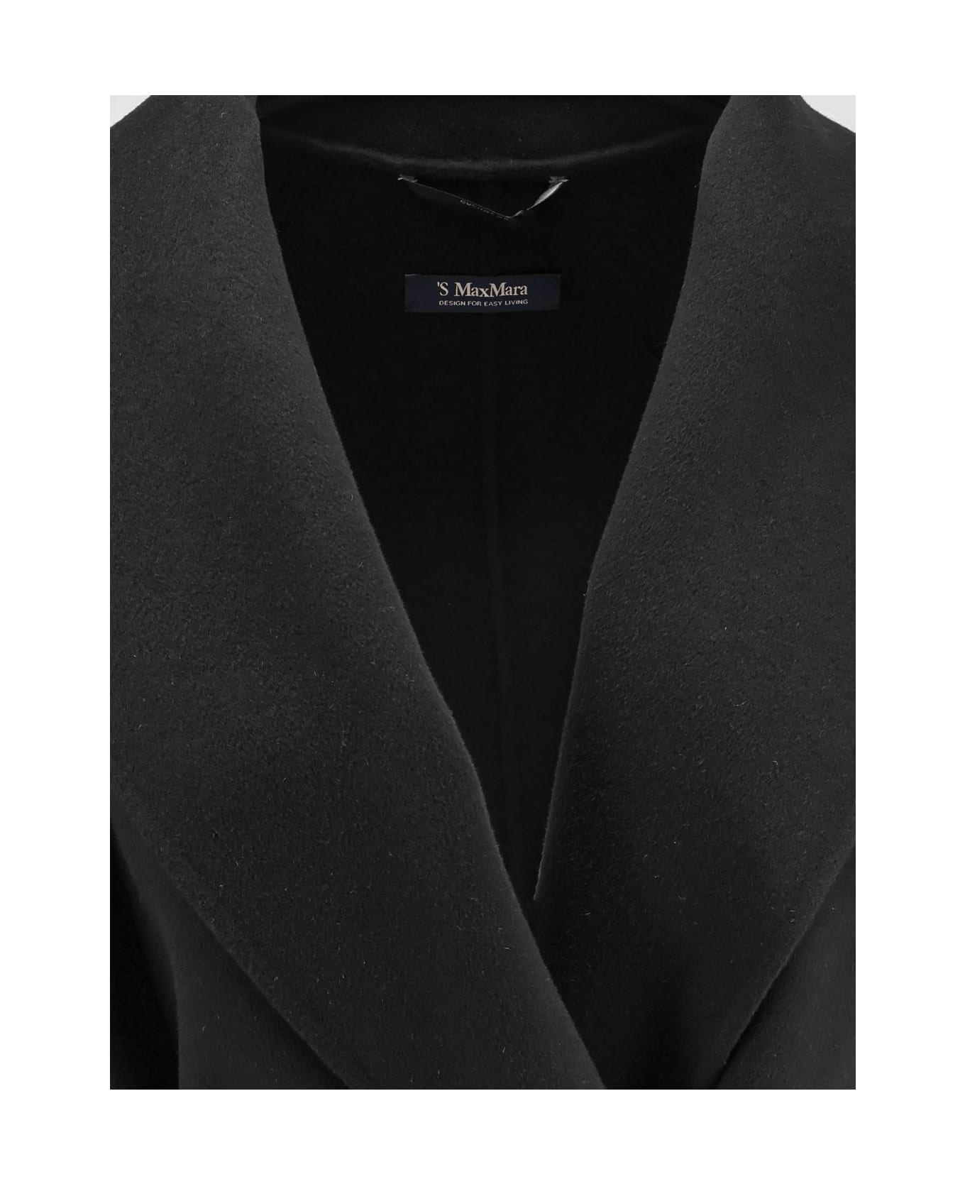 
S Max Mara Messi Wool Coat - Black