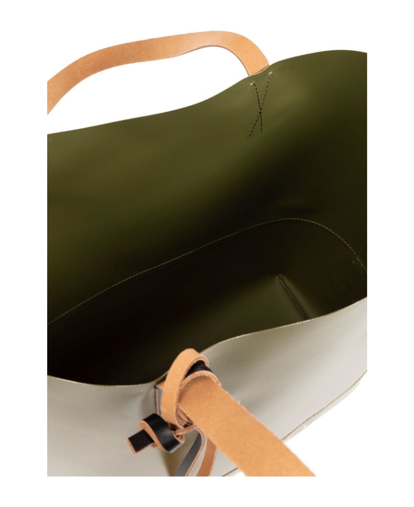Marni N/s Logo-printed Top Handle Bag - GREEN
