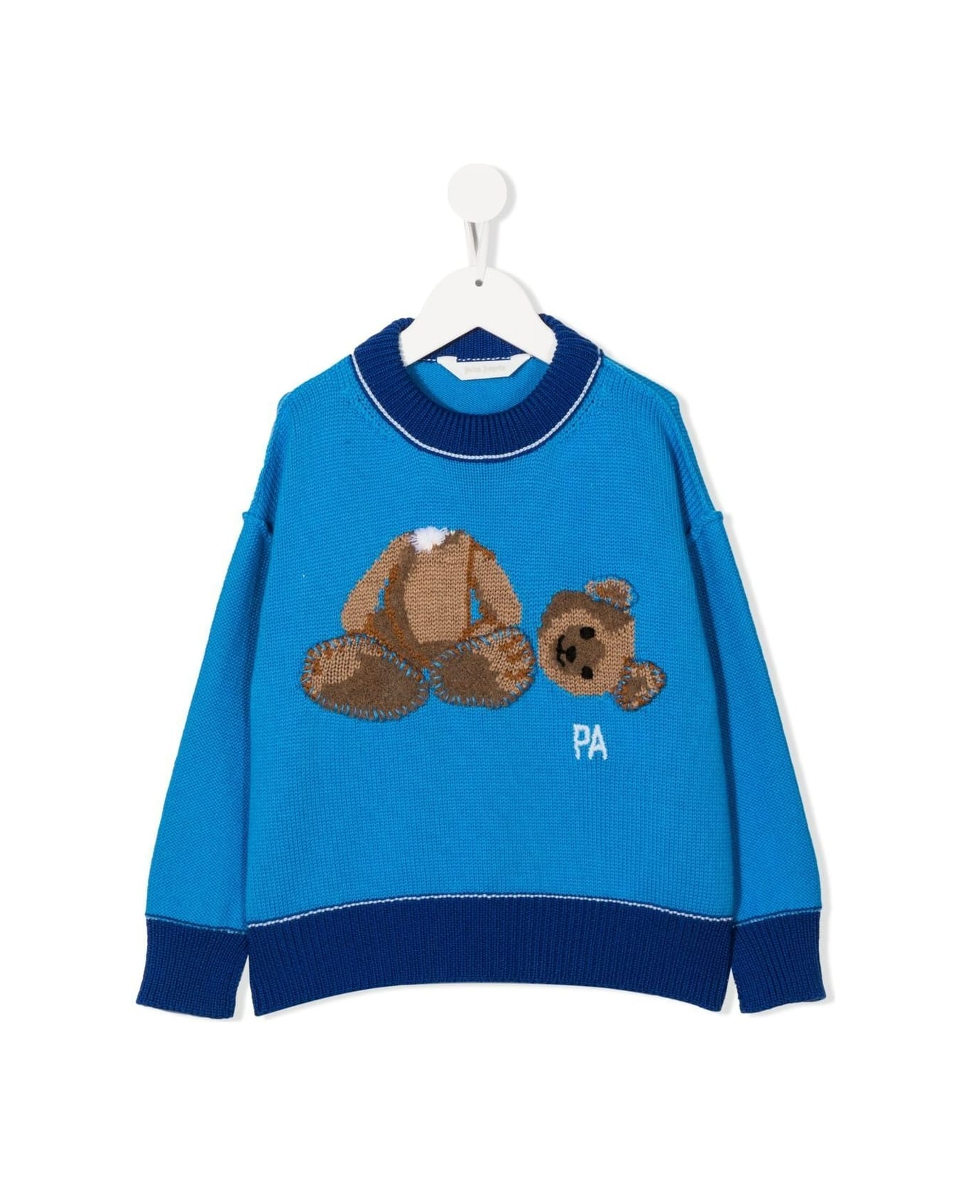 Palm Angels Kids Light Blue Bear Sweater - Azzurro