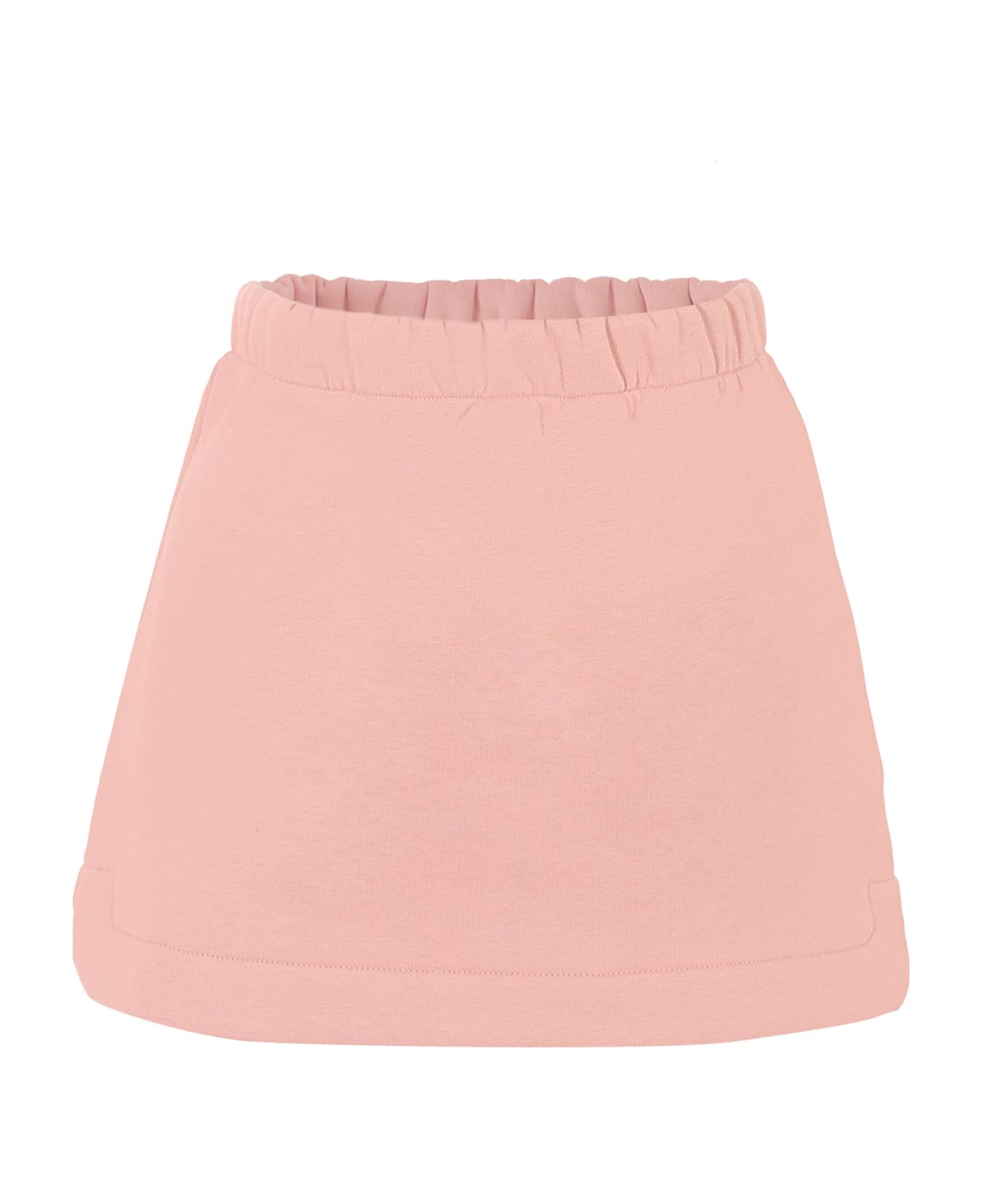 Douuod Pink Skirt For Girl With Logo Patch - Pink