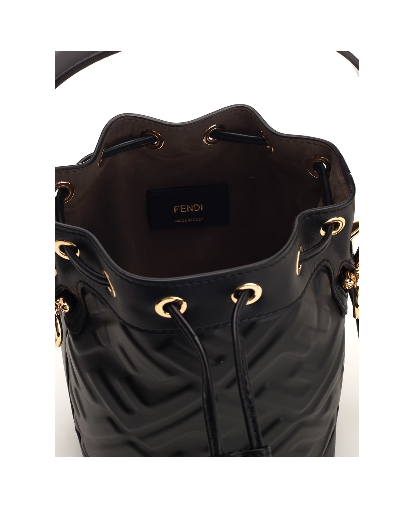 Fendi Mini 
mon Tresor
 Bucket Bag - Kur Nero Oro Soft