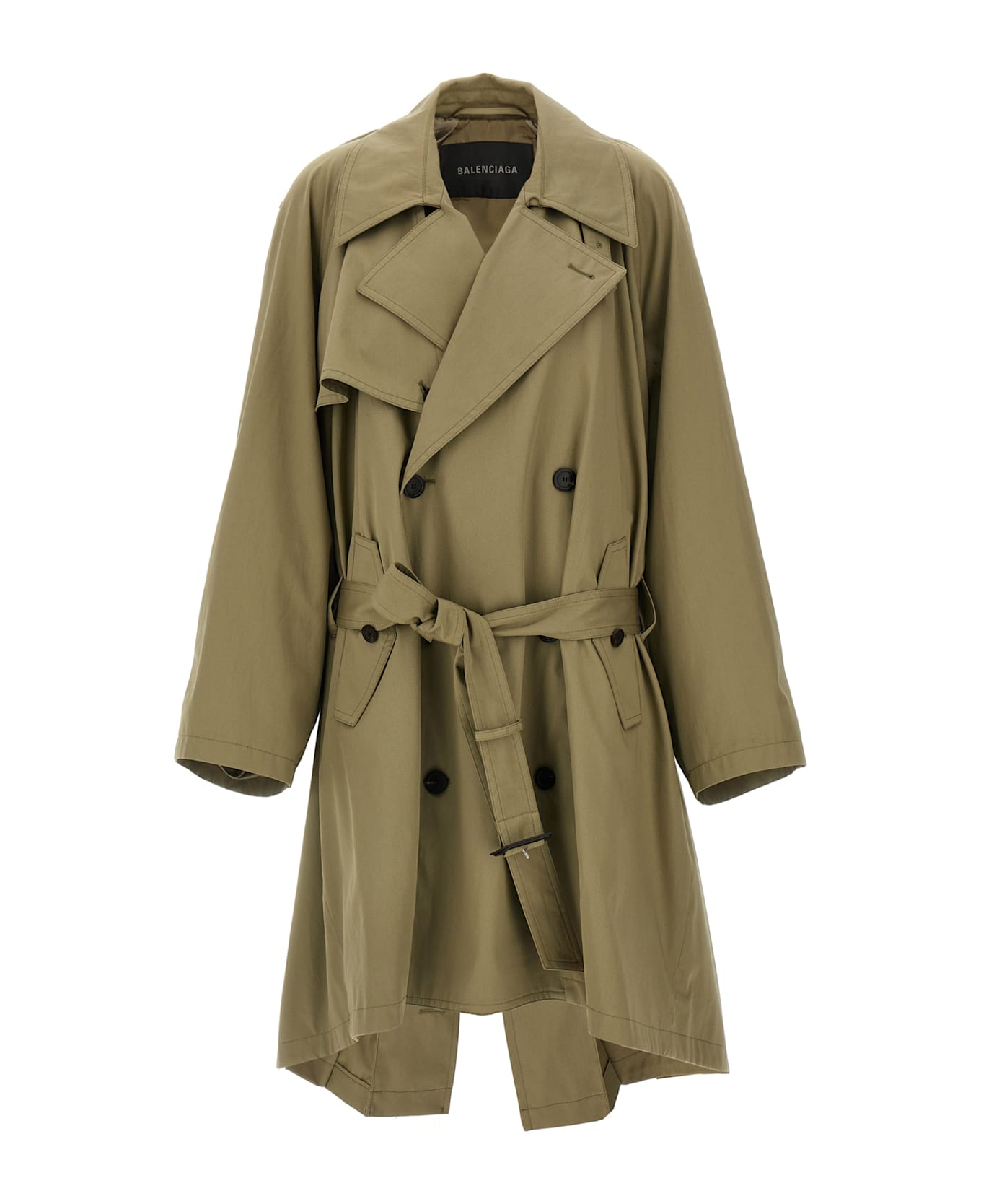 Balenciaga 
draped Neck
 Trench Coat - Beige