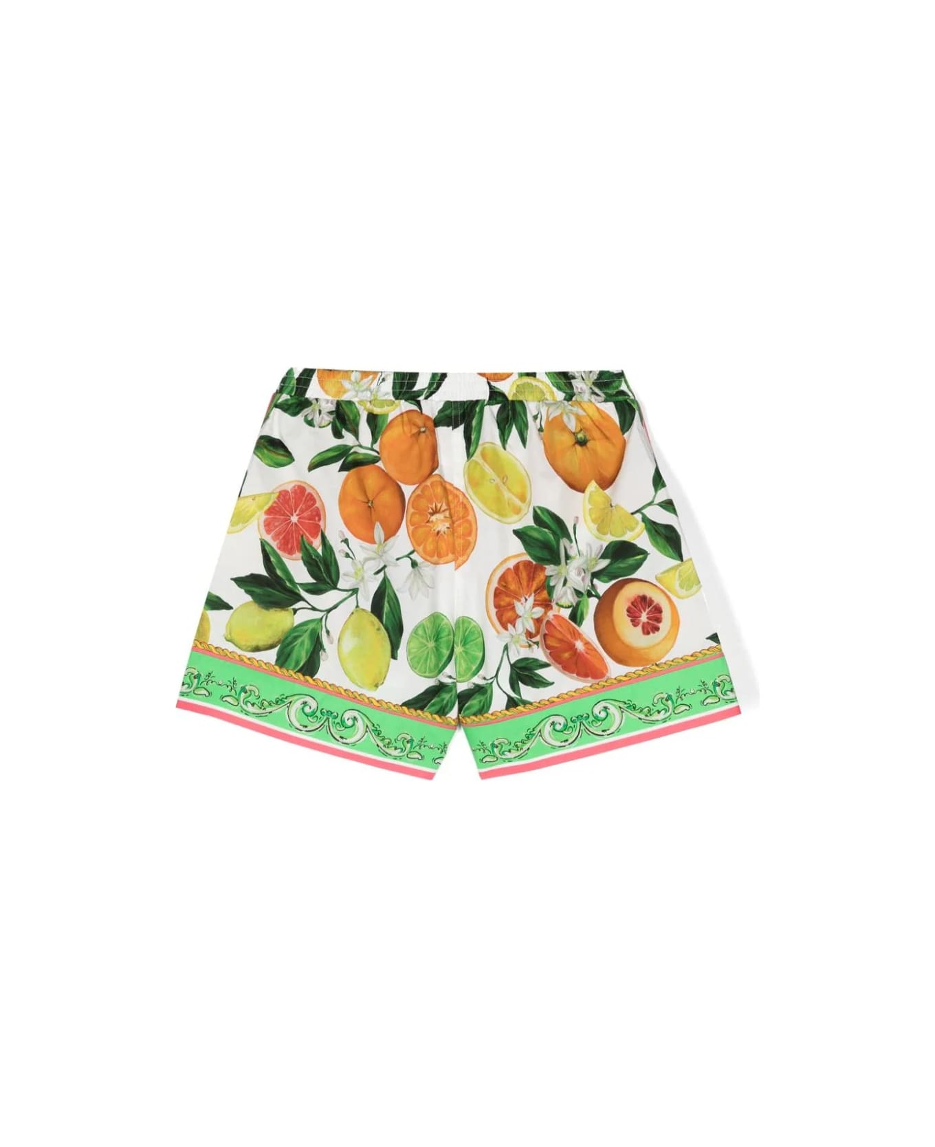 Dolce & Gabbana Shorts With Orange And Lemon Print - Multicolour ボトムス