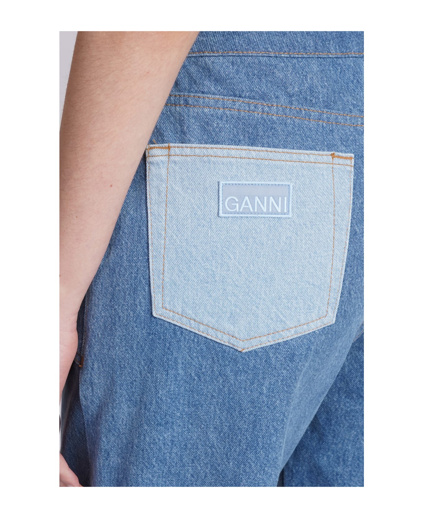 Ganni Jeans In Blue Cotton - MID BLUE VINTAGE