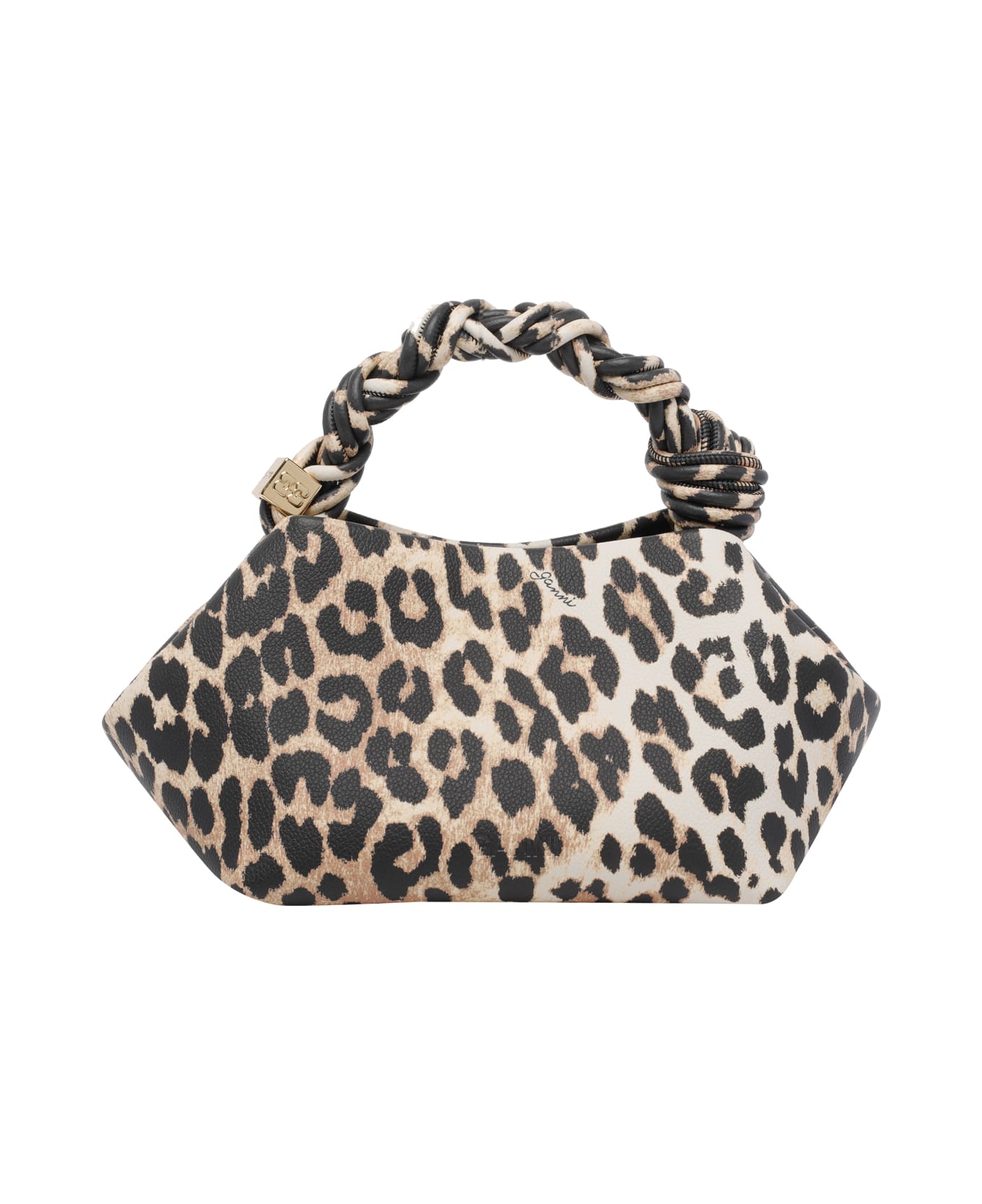 Ganni Small Leopard Bou Handbag - Brown