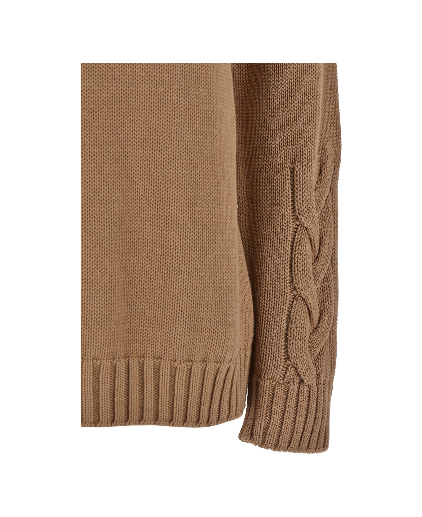 
S Max Mara 
harald
 Beige Cable-knit Sweater With U Neckline In Cotton Woman - Beige