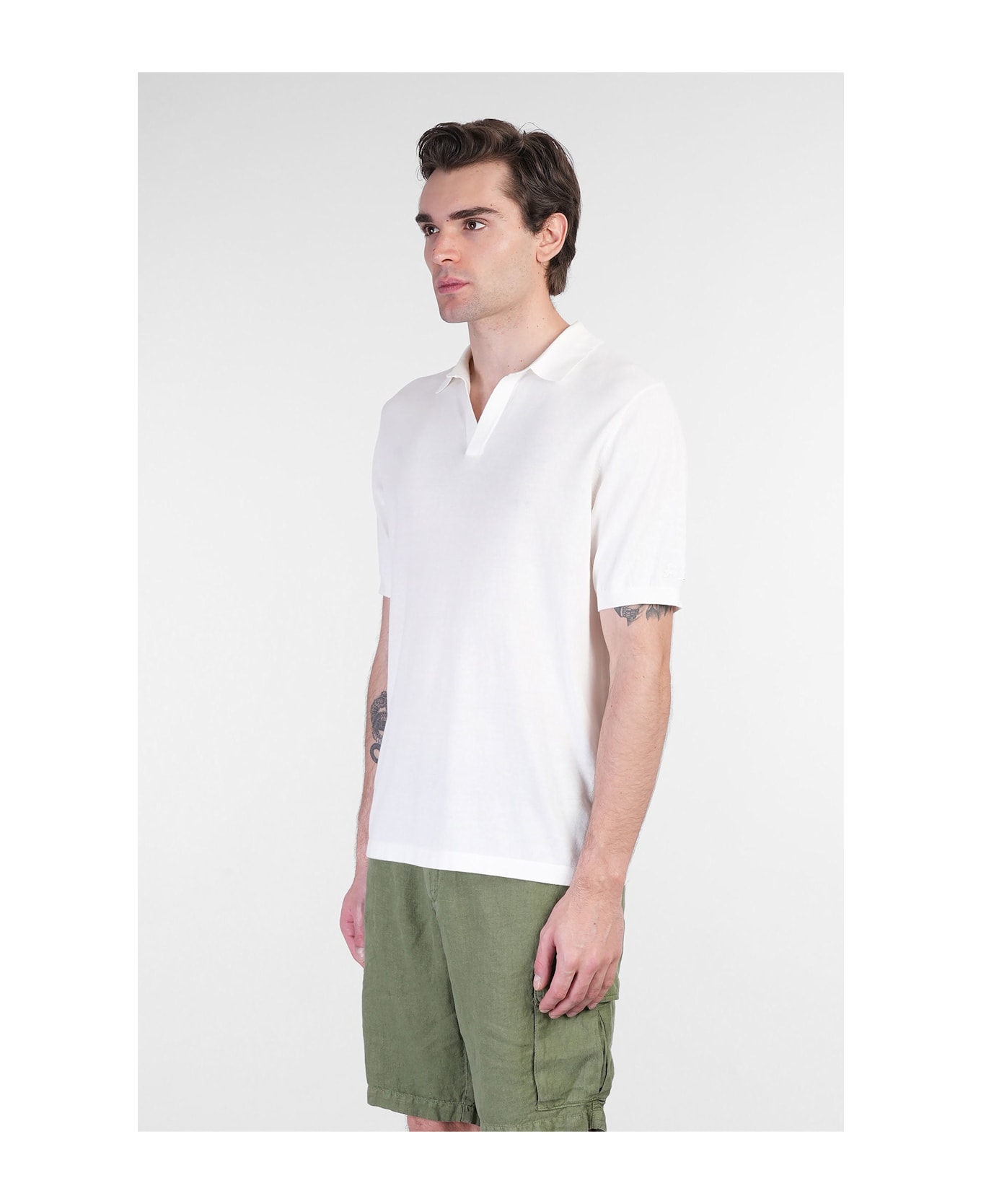 MC2 Saint Barth Solan Polo In White Cotton - white
