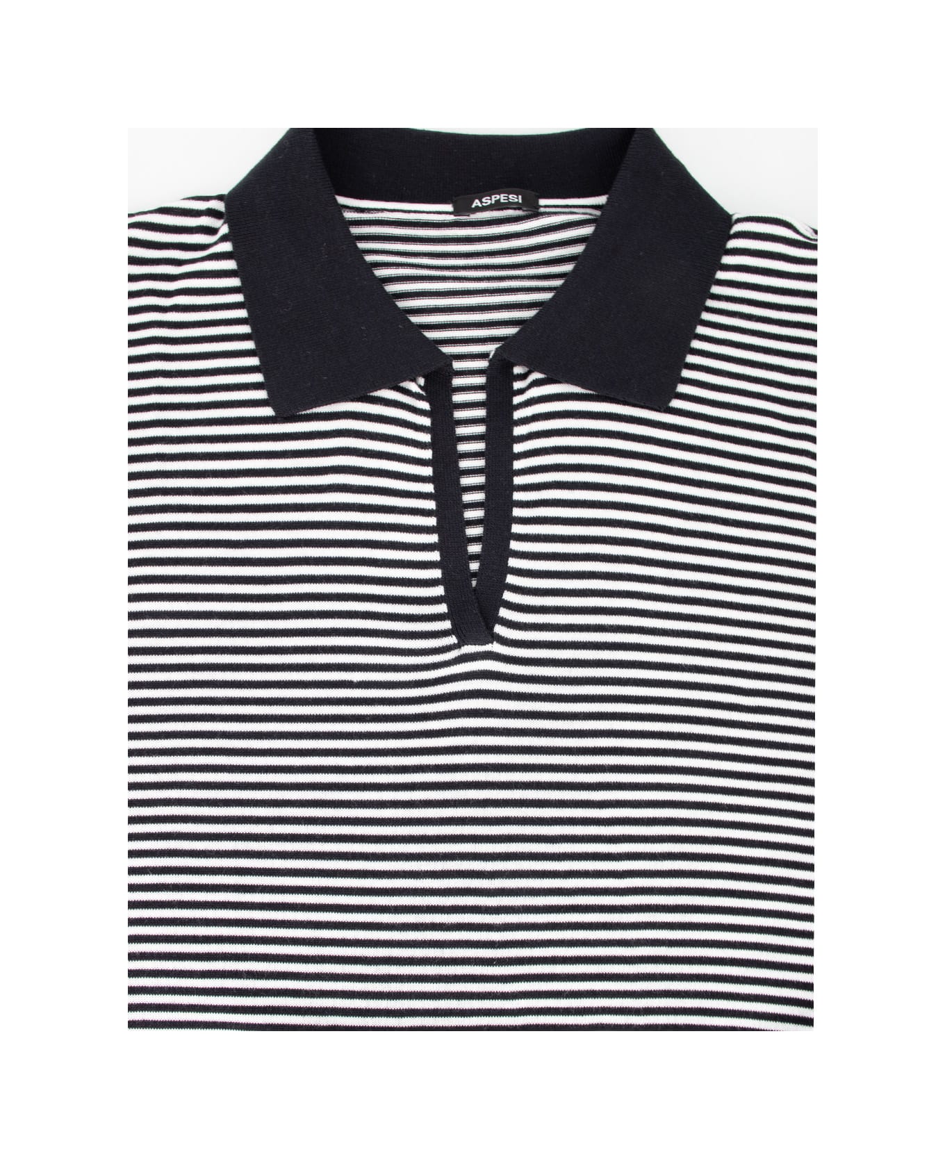 Aspesi Mod 3704 Sweater - Black Striped ポロシャツ