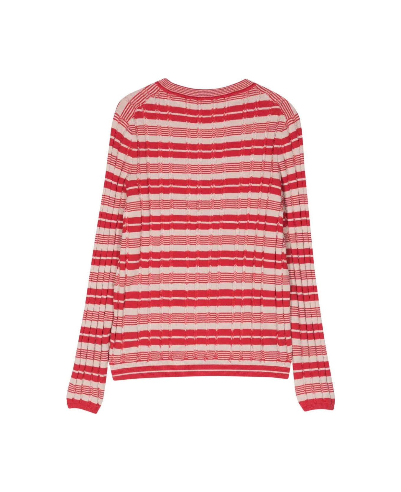 Paul Smith Long Sleeves Striped Korean Sweater - Red ニットウェア