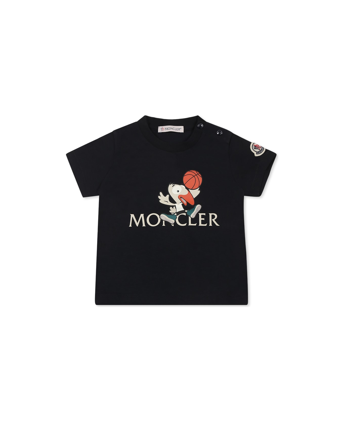 Moncler Blue T-shirt For Baby Boy With Logo - Blue