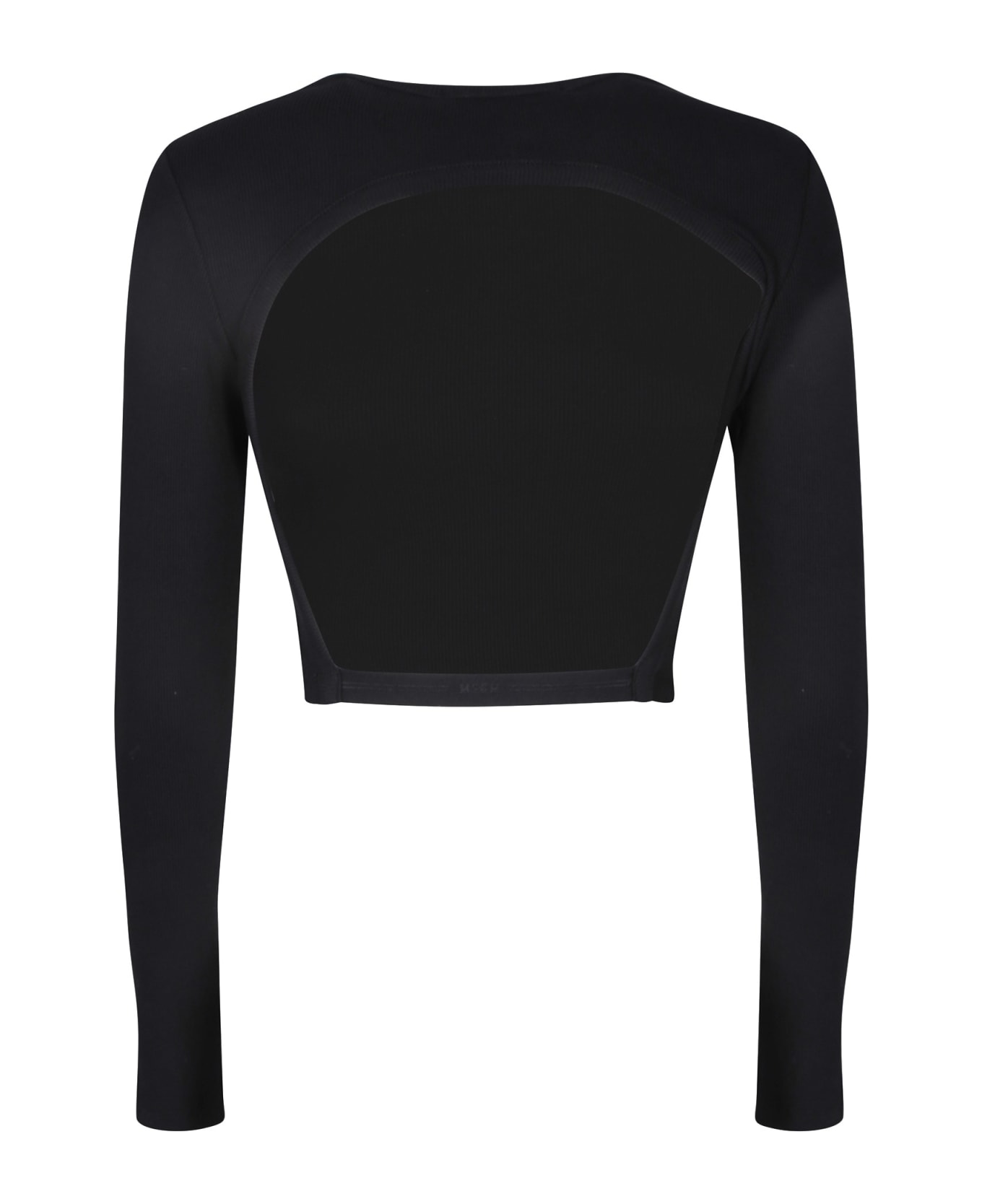 MSGM Cropped Black T-shirt - Black