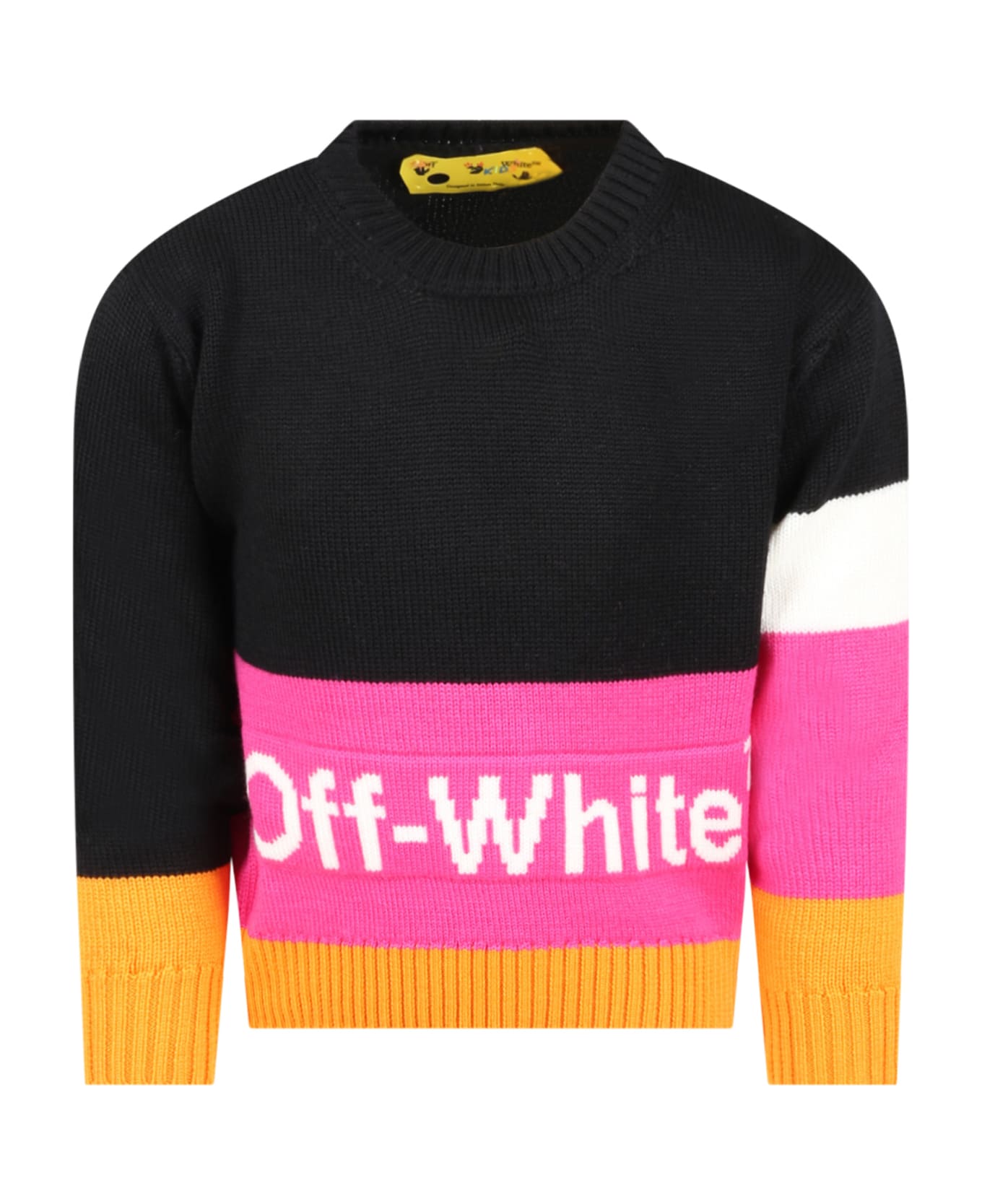 Off-White Multicolor Sweater For Girl With Logo - Multicolor