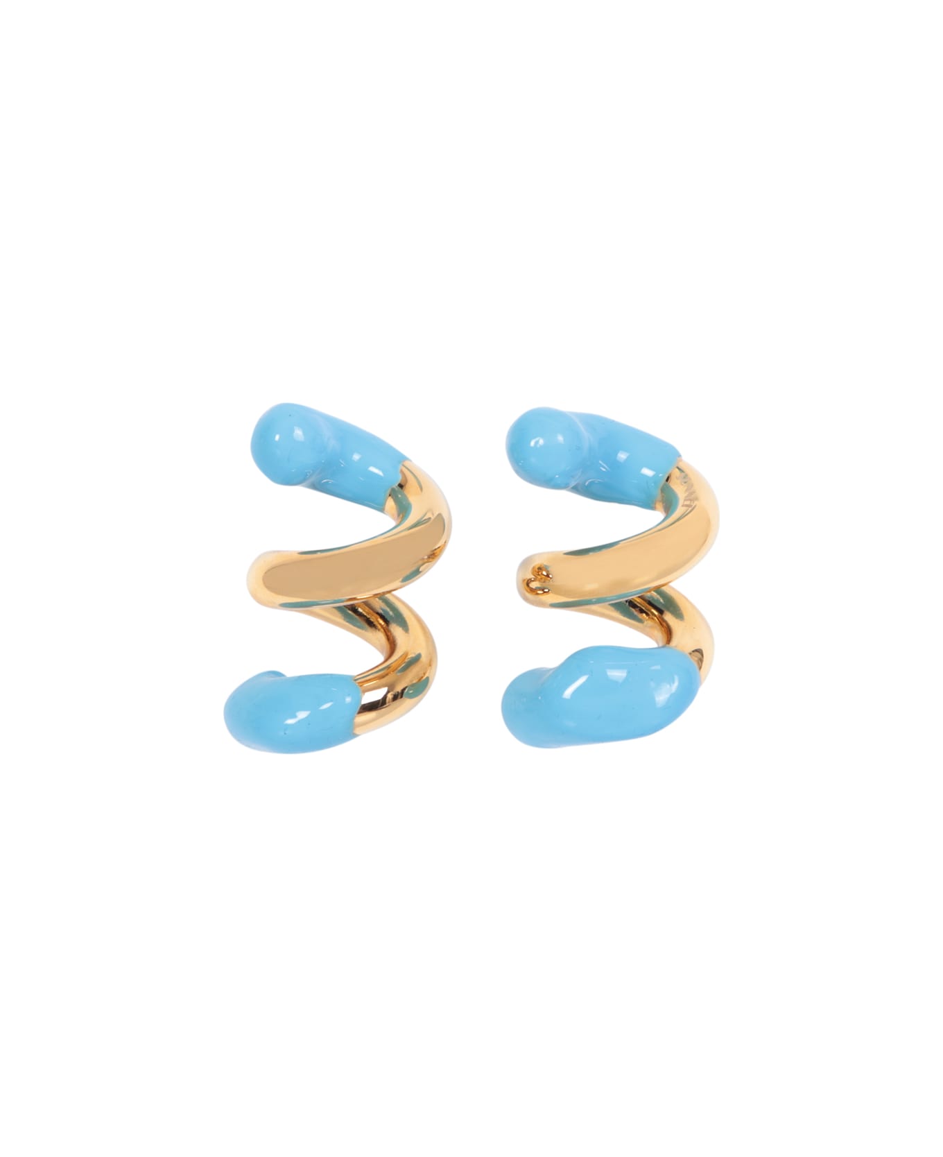 Sunnei Fusillo Rubberized Gold/ Light Blue Earrings - Blue ジュエリー
