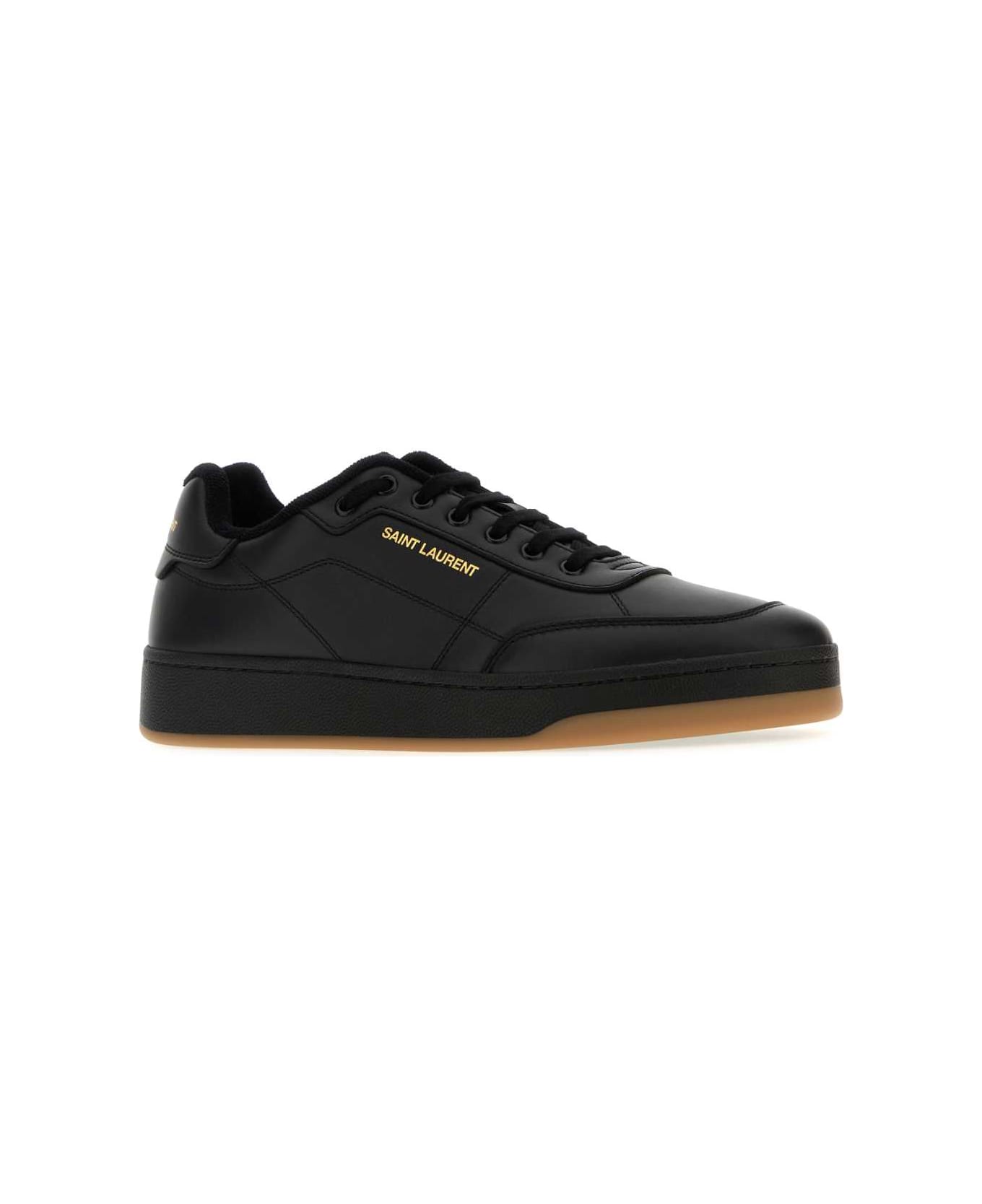 Saint Laurent Black Leather Sl/61 Sneakers - NERO