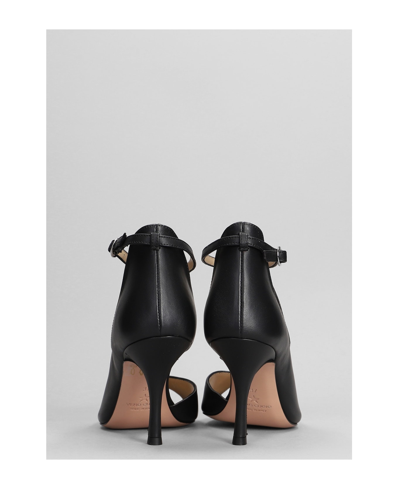 Marc Ellis High Heels Ankle Boots In Black Leather - black サンダル