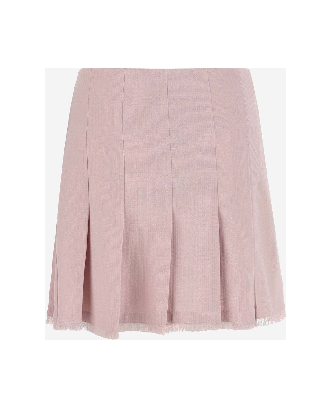 Burberry Kilt In Wool - Pink スカート