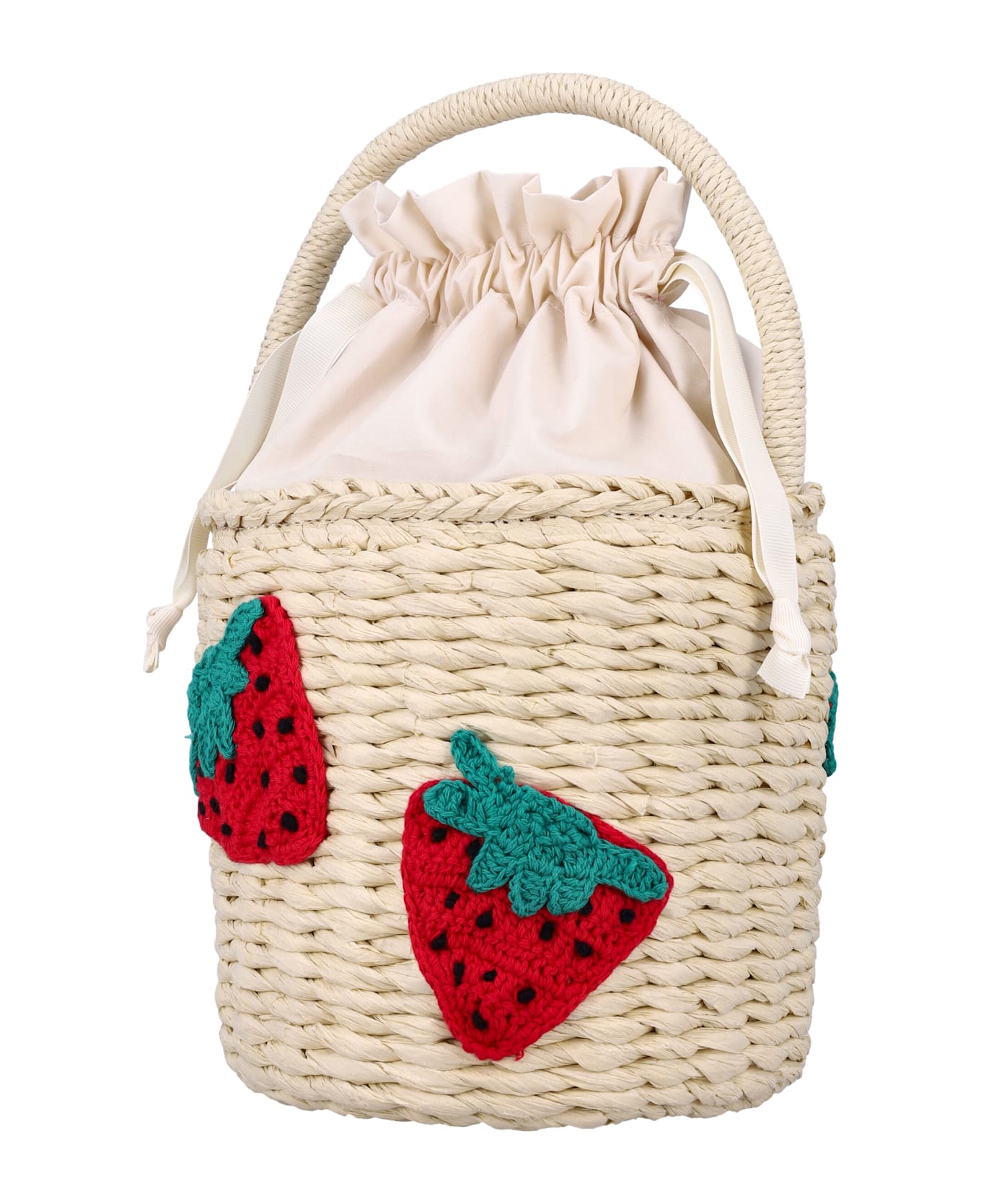 Stella McCartney Kids Kid - Strawberry Straw Bucket Bag - BEIGE