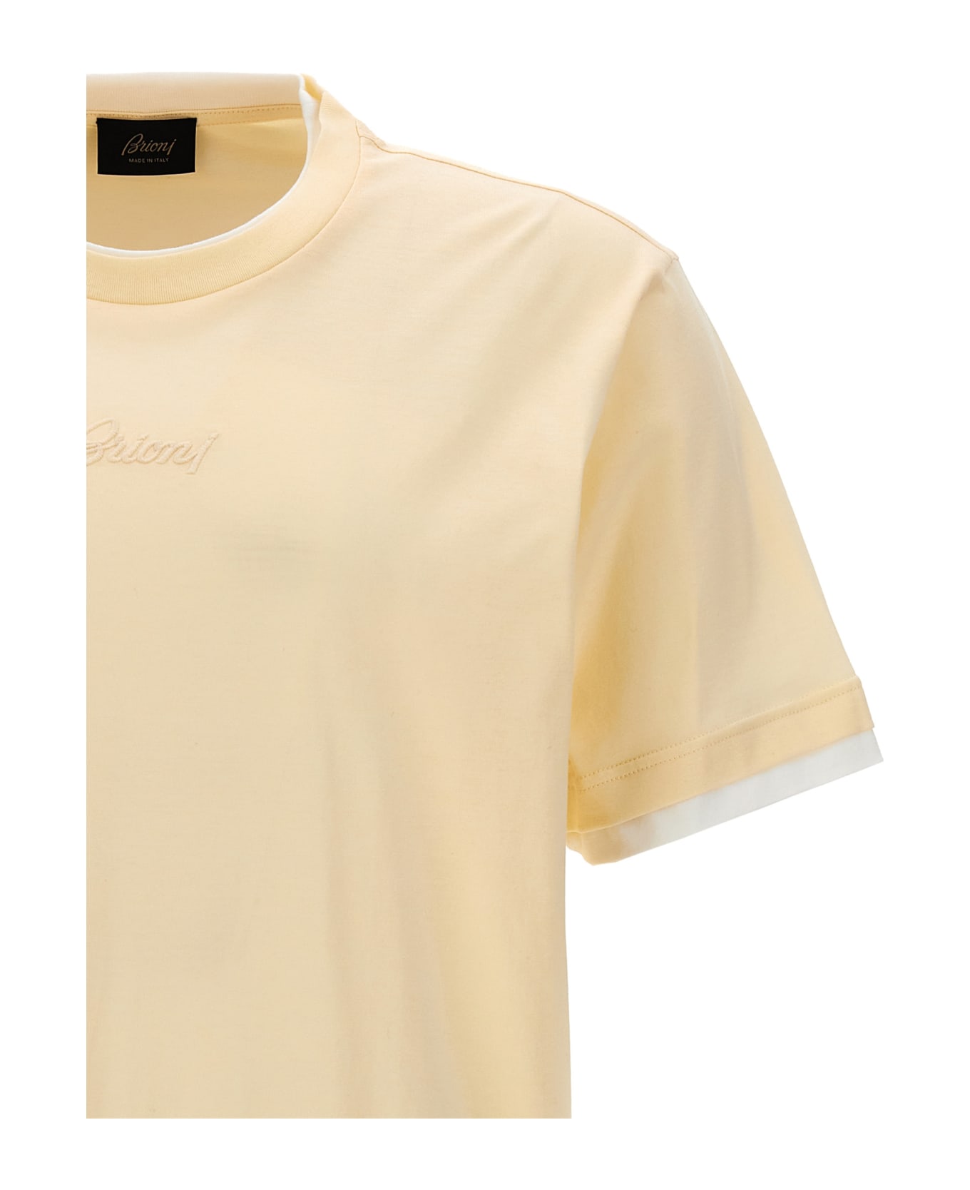 Brioni Logo Embroidery T-shirt - White