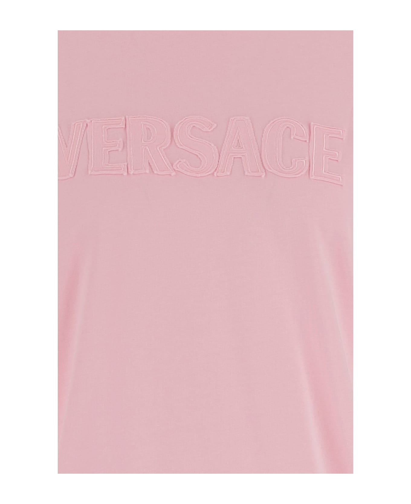 Versace Cotton T-shirt With Logo - Pink