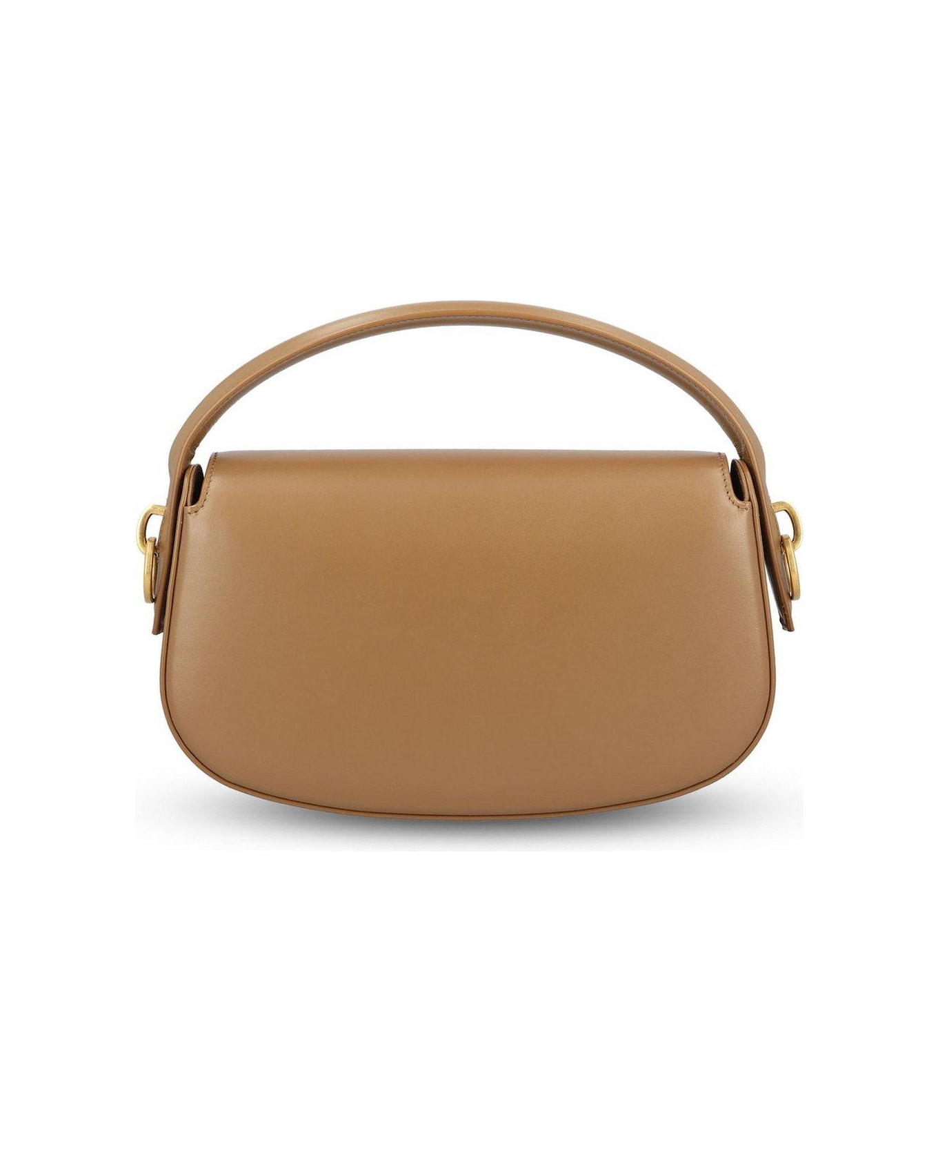 Saint Laurent Voltaire Logo Plaque Shoulder Bag - BEIGE