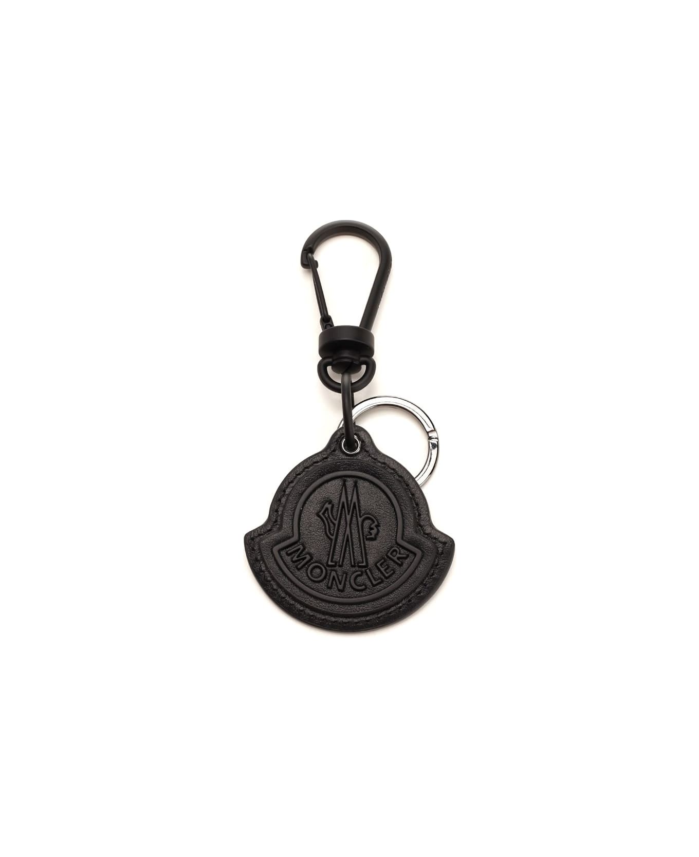 Moncler Calfskin Key Ring - Black