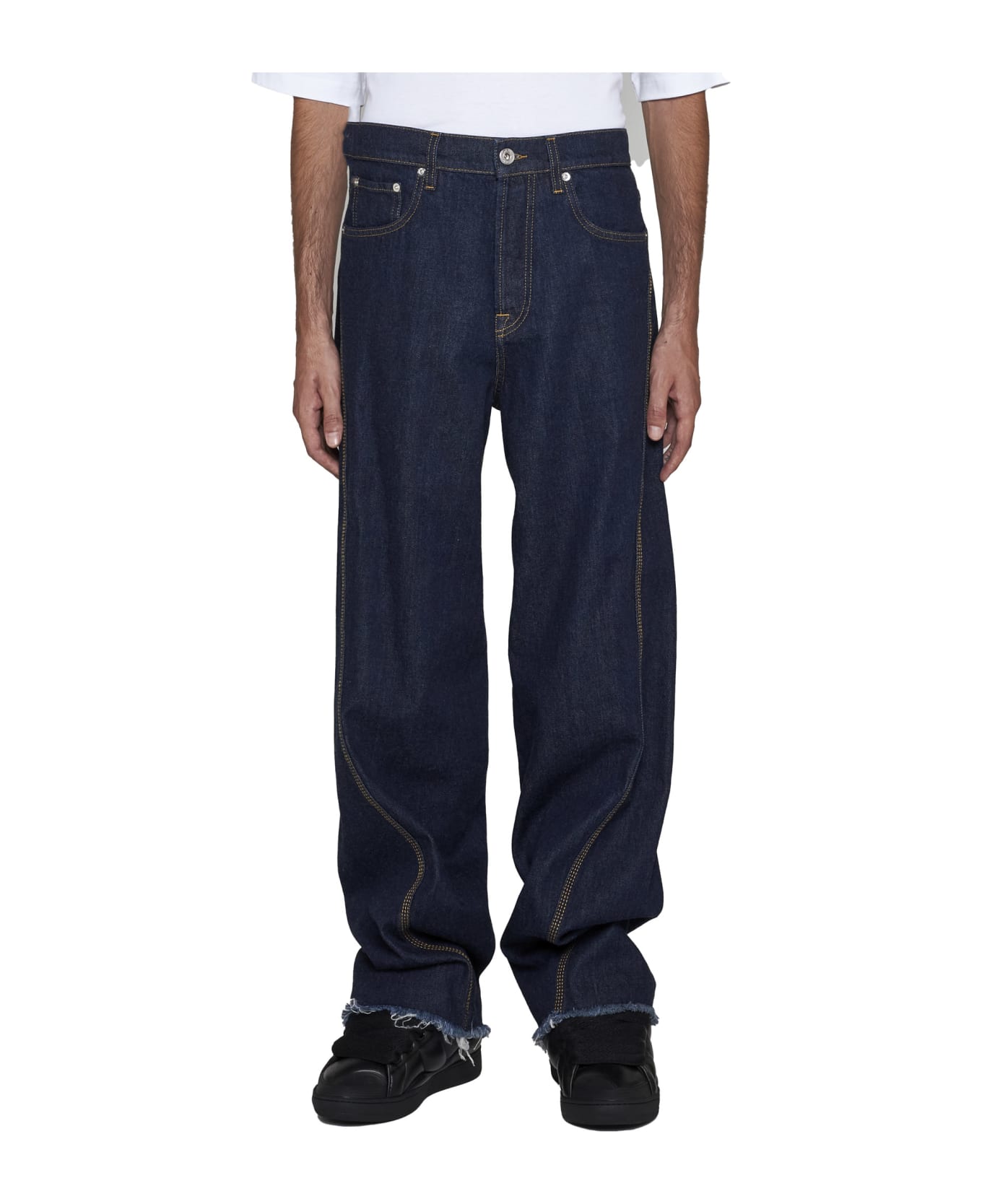 Lanvin Twisted Denim Jeans - NAVYBLUE