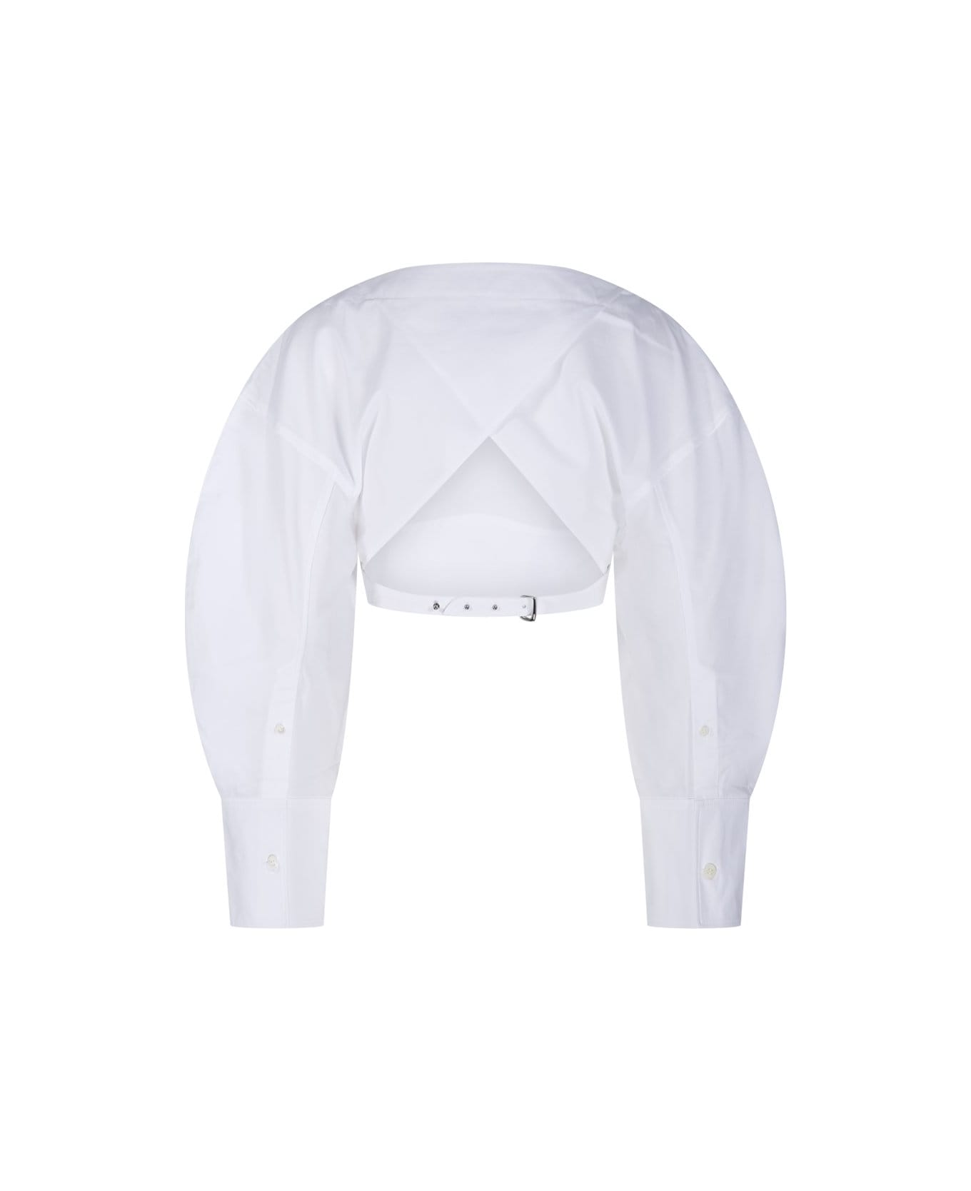 Jacquemus Open-back Cropped Shirt - WHITE