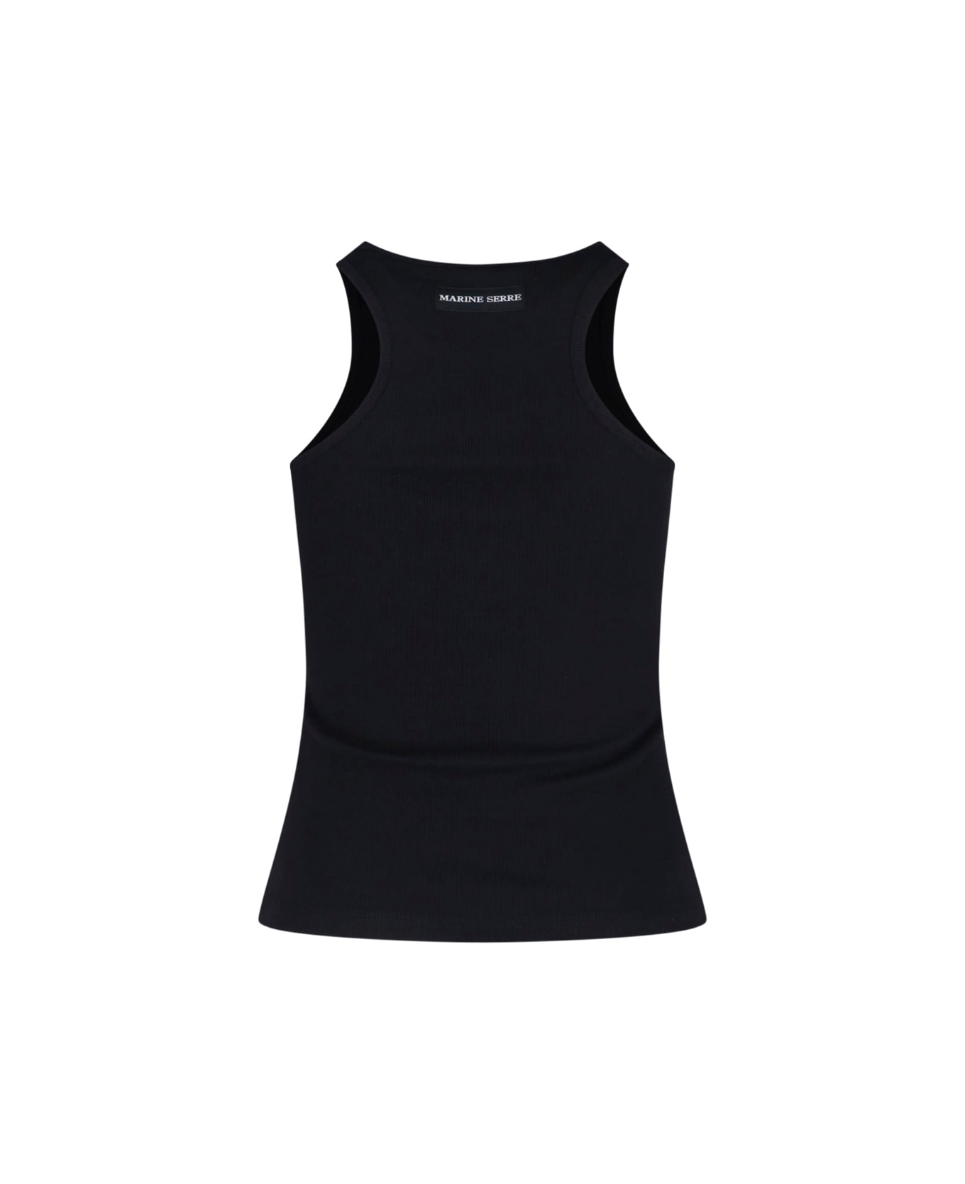 Marine Serre Ribbed Tank Top 
moon
 - Black