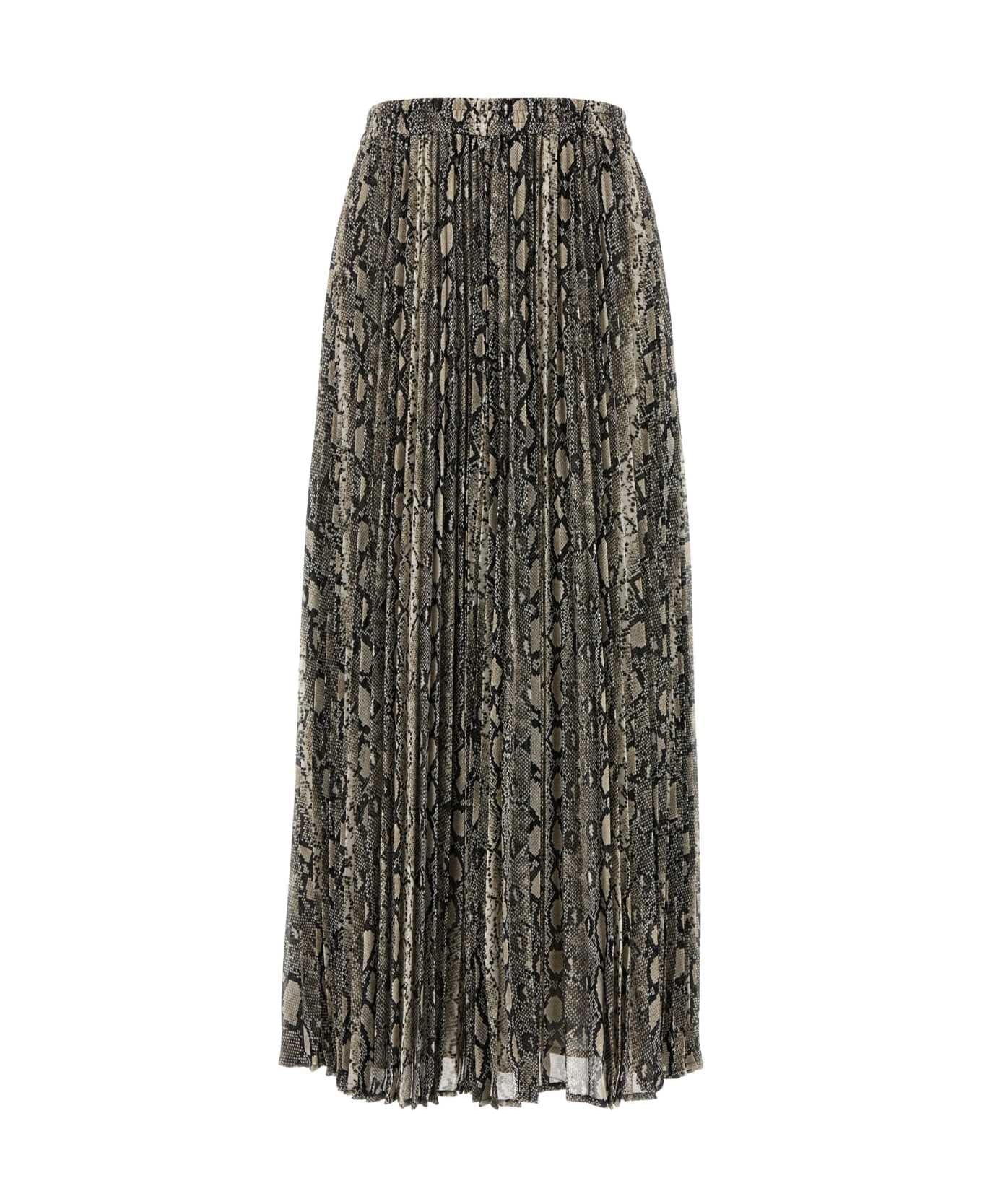 Michael Kors Printed Crepe Skirt - SOFTECRU