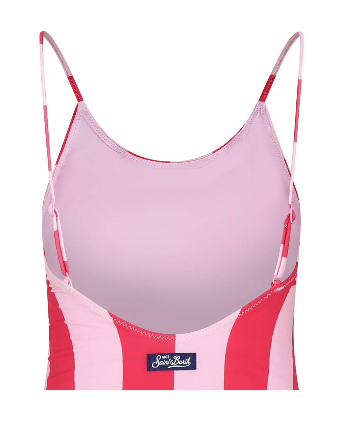 MC2 Saint Barth Pink Swimsuit For Girl With Logo - Multicolor