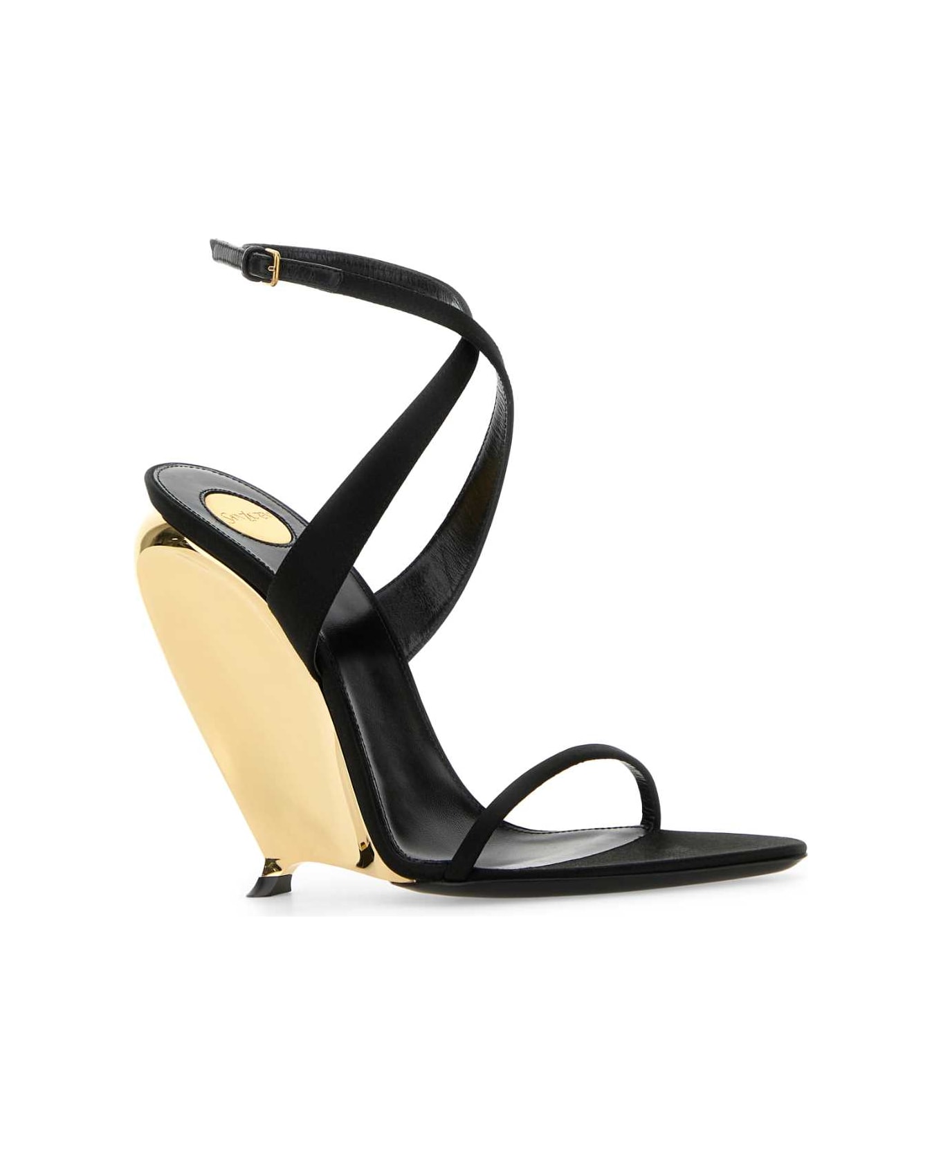 Saint Laurent Black Crepe Tallulah Wedges - NERONERO