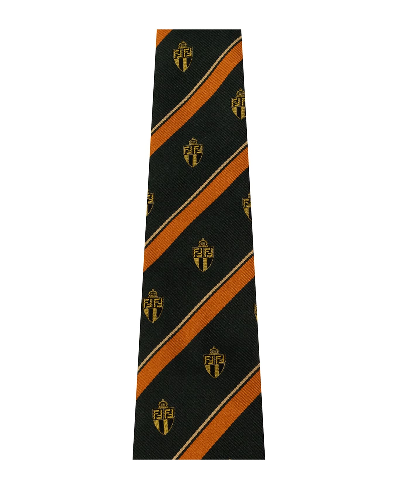 Fendi Silk Tie - Verde+arancione