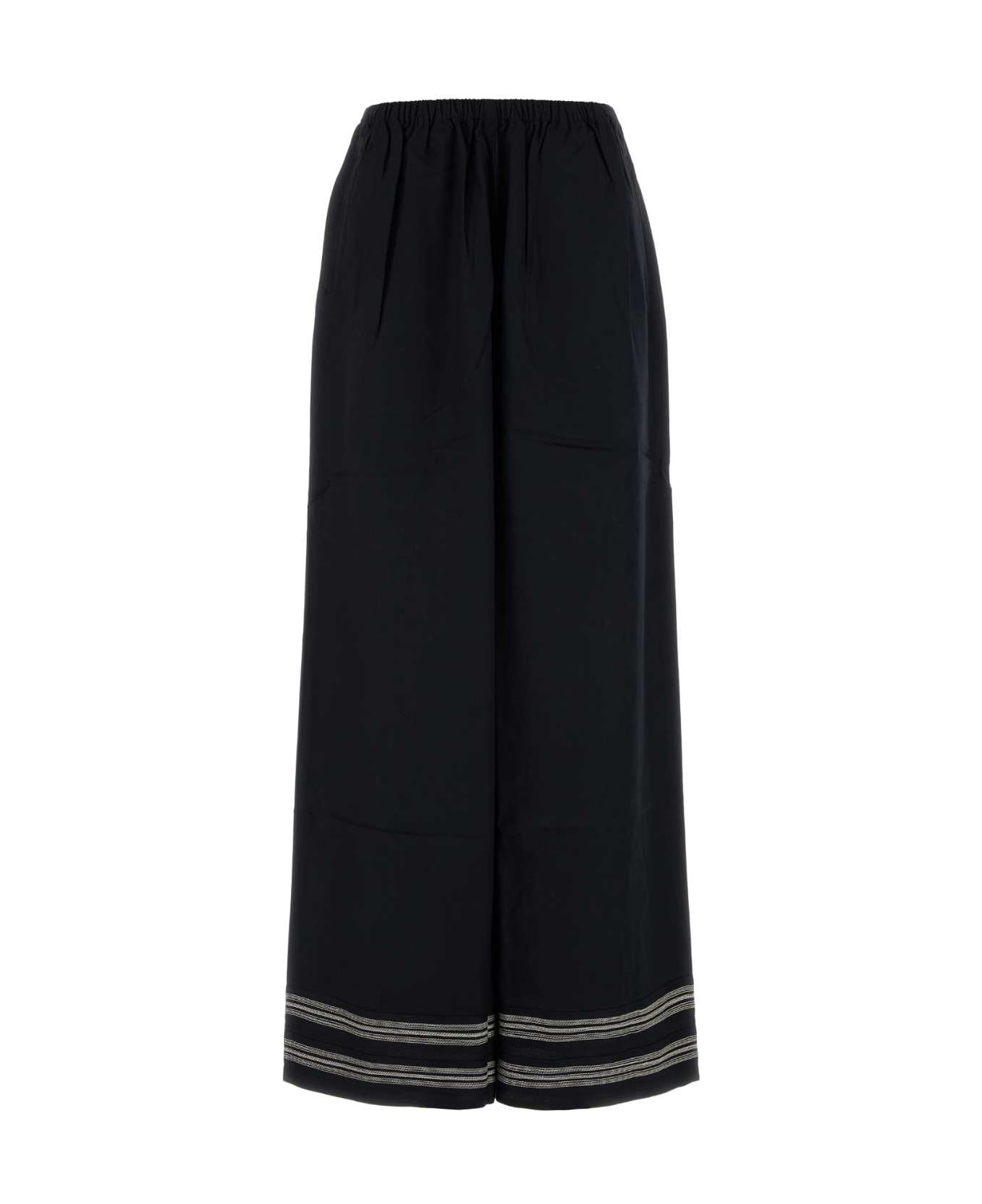 Bode Black Viscose Mathilde Wide-leg - NAVYCREAM