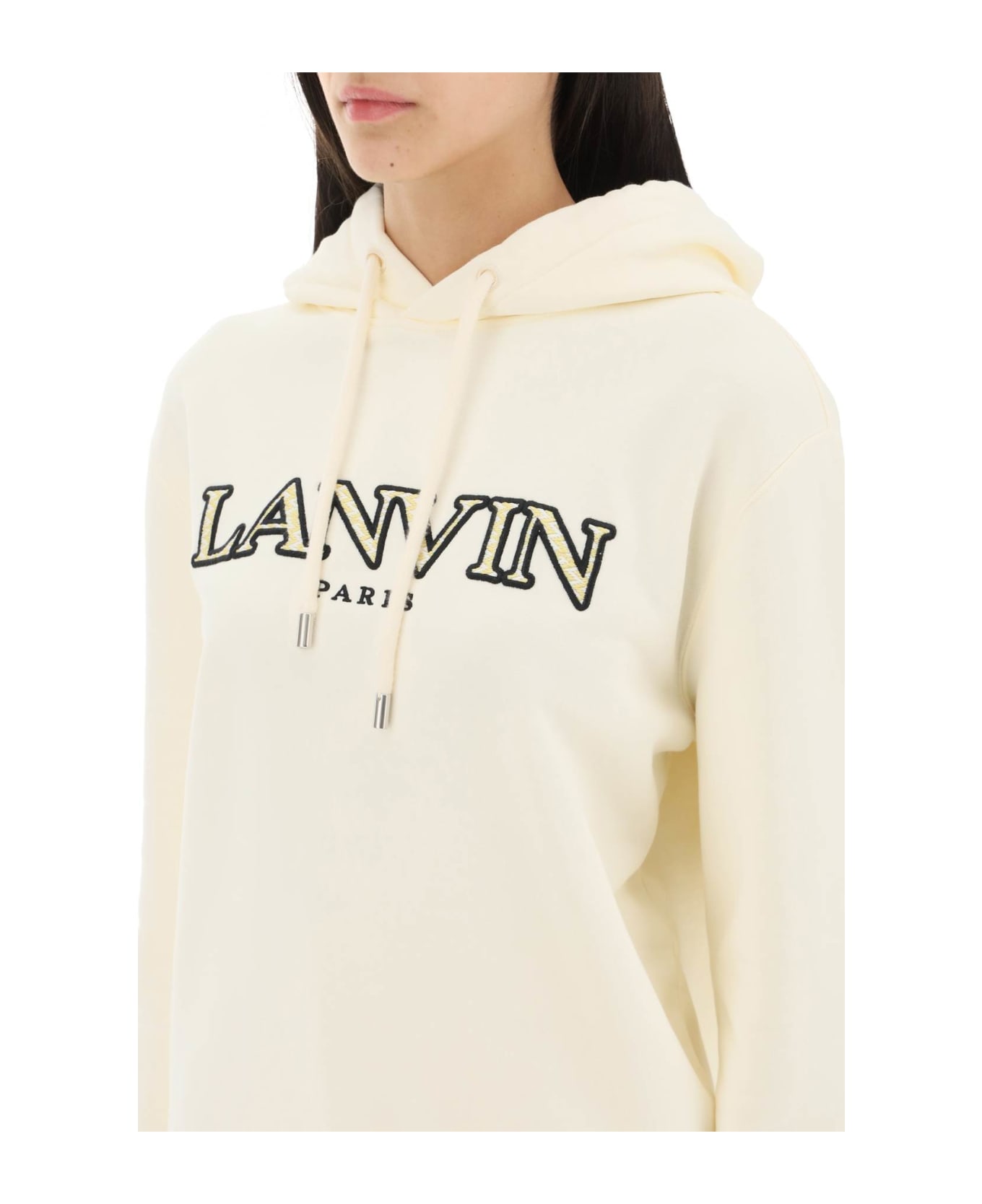 Lanvin Curb Logo Hoodie - MILK (White) フリース