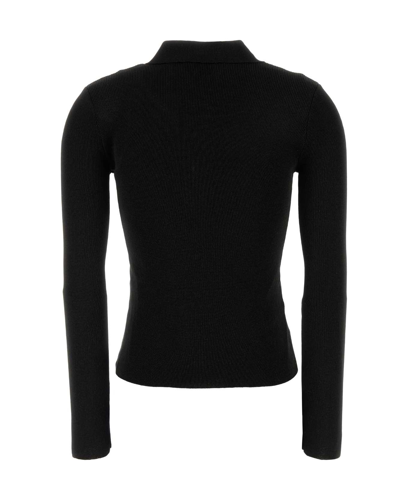 A.P.C. Black Viscose Blend Polo Shirt - Black