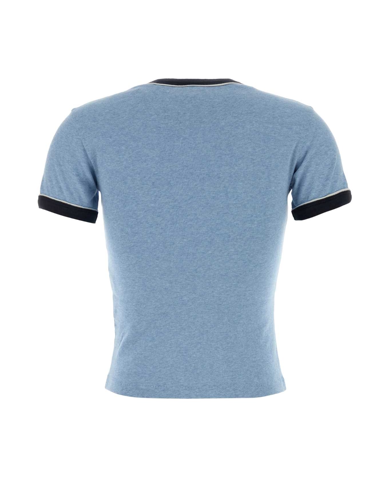 Chloé Light Blue Cotton T-shirt - CEYLANBLUE