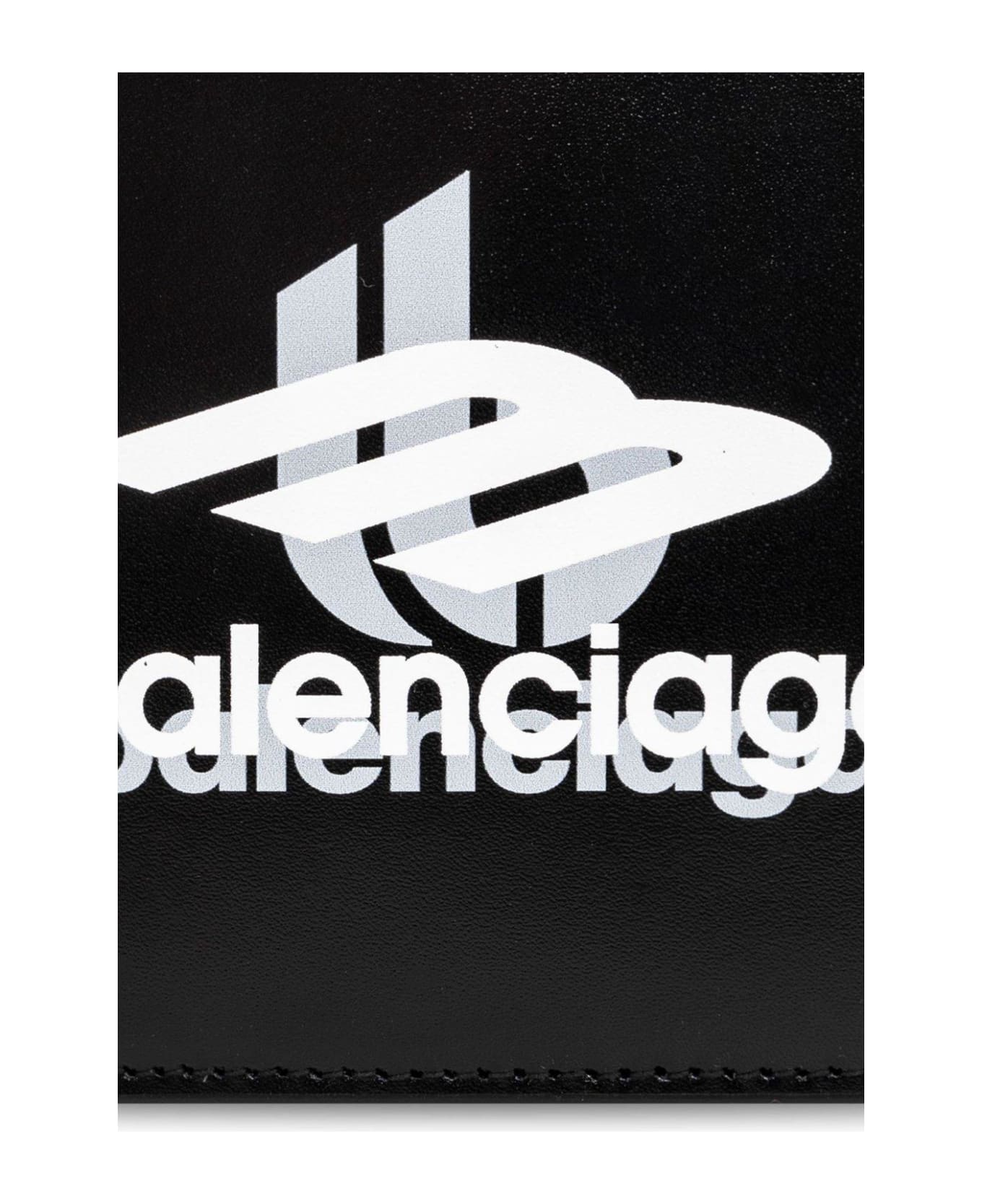 Balenciaga Logo Printed Bifold Wallet - BLACK 財布