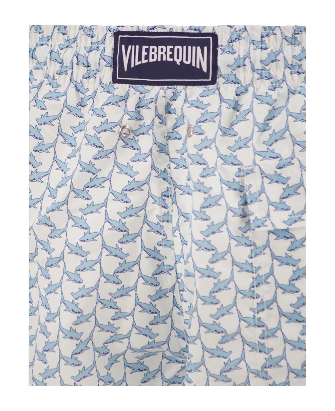 Vilebrequin Moorea - Patterned Beach Shorts - White/light Blue