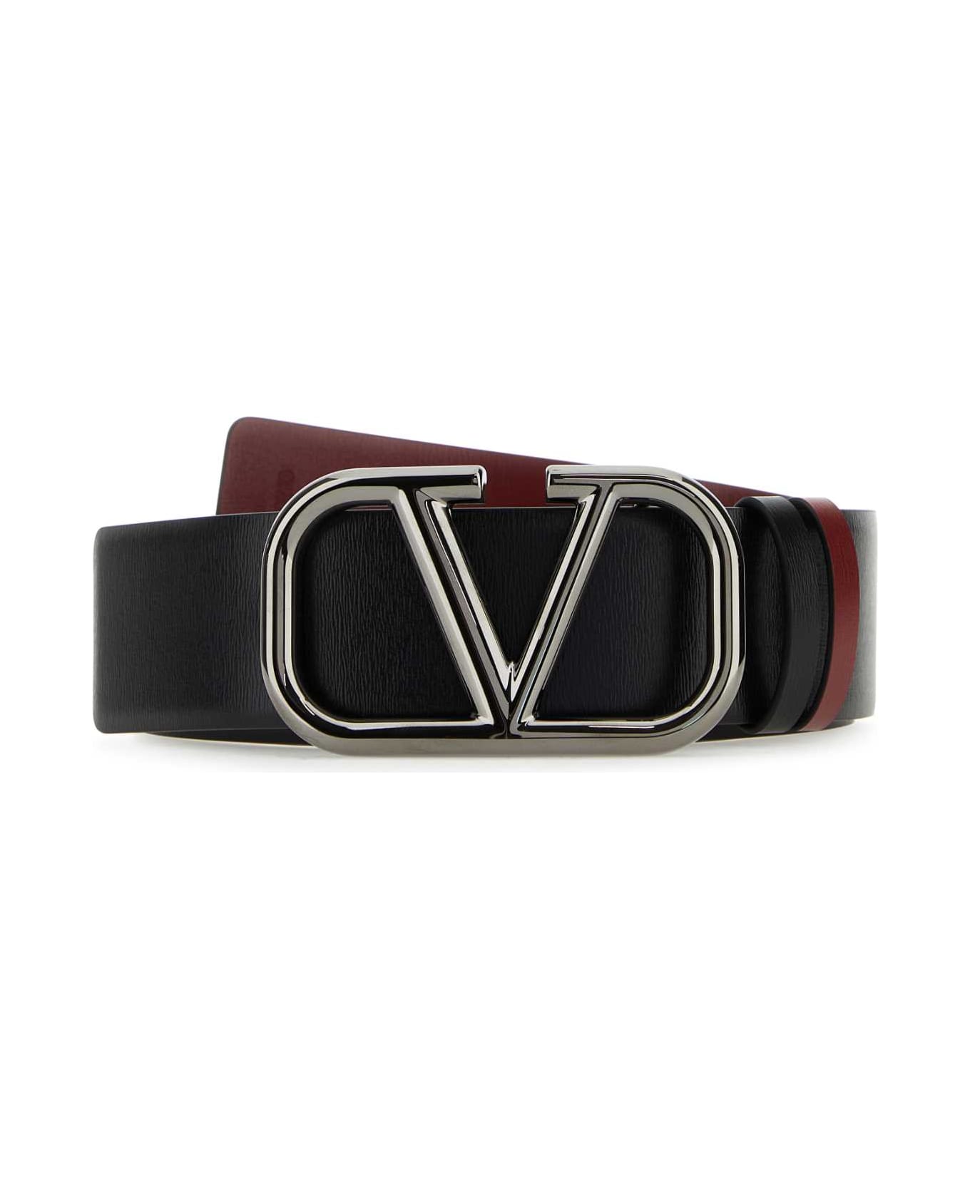 Valentino Garavani Black Leather Vlogo Signature Belt - 00B