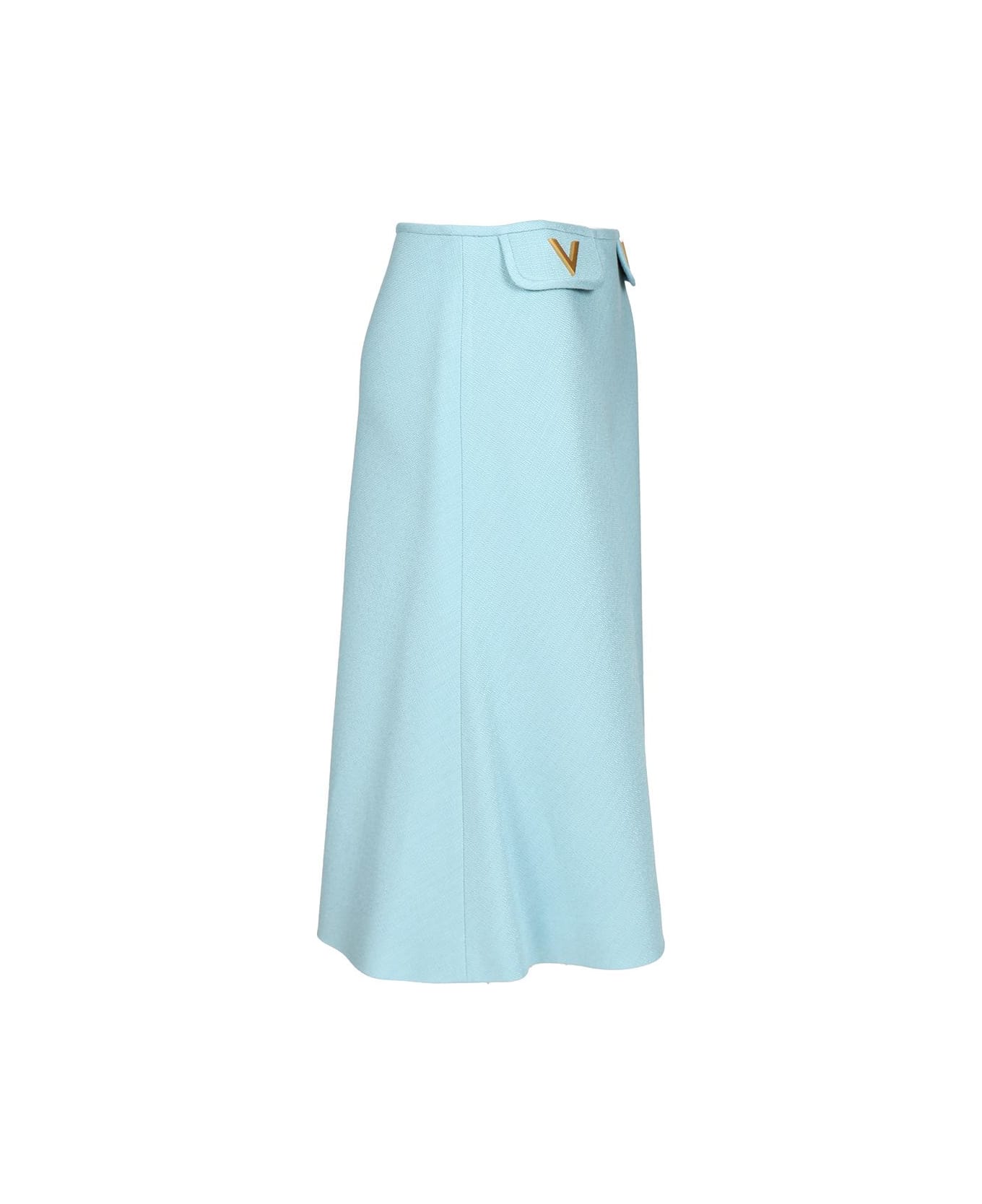 Valentino Look 13 - Skirt | Solid | Viscose Canvas - Clear Blue