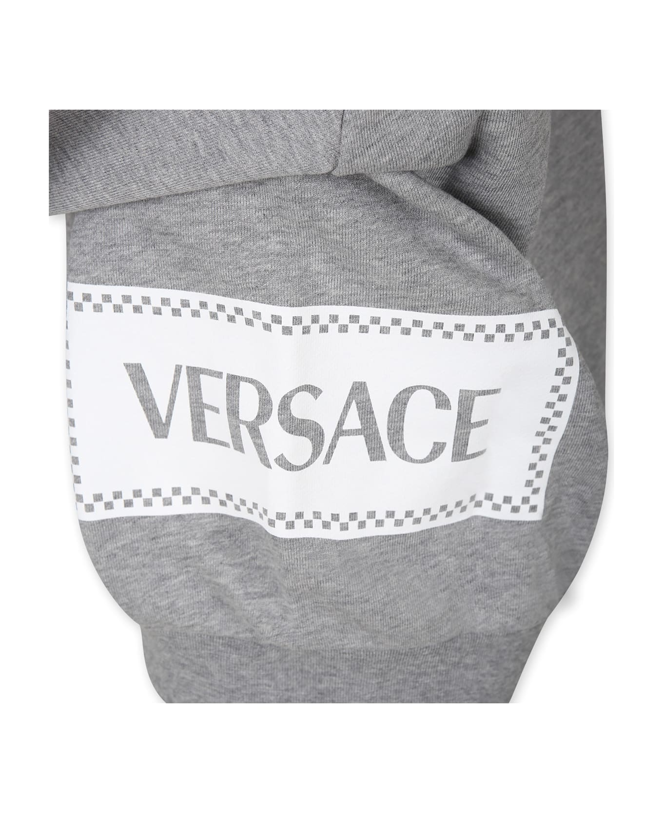 Versace Grey Sweatshirt For Kids With Logo - Grey