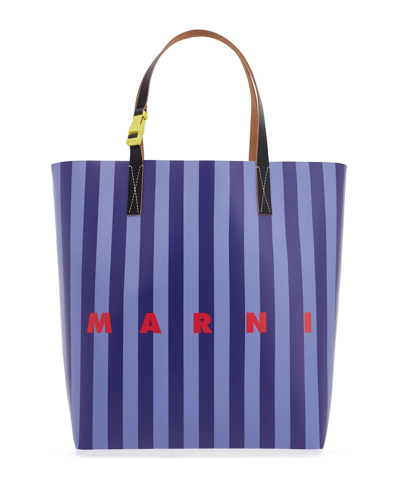 Marni Striped Tribeca Tote Bag - Opal/estateblue