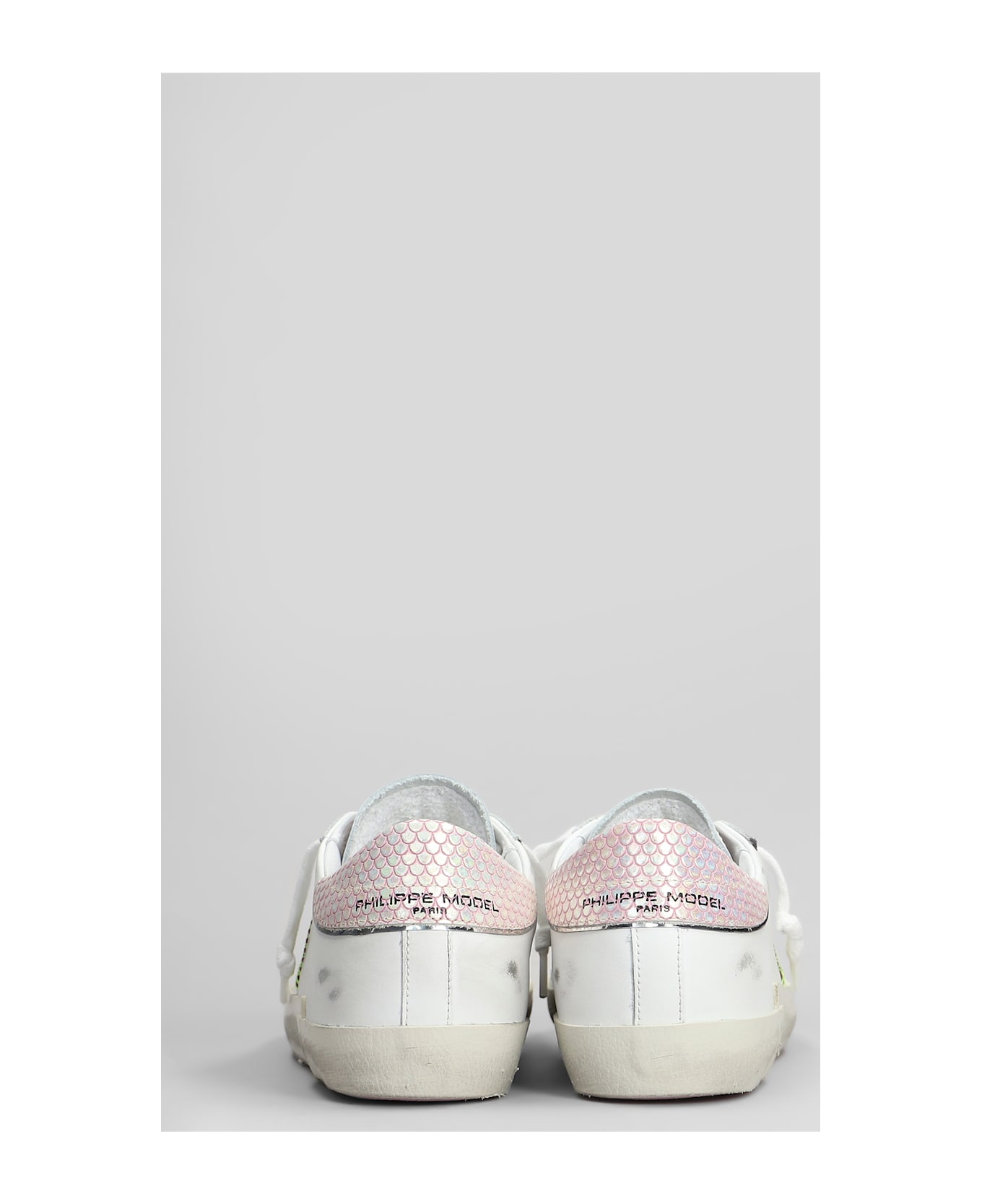 Philippe Model Prsx Low Sneakers In White Leather - white