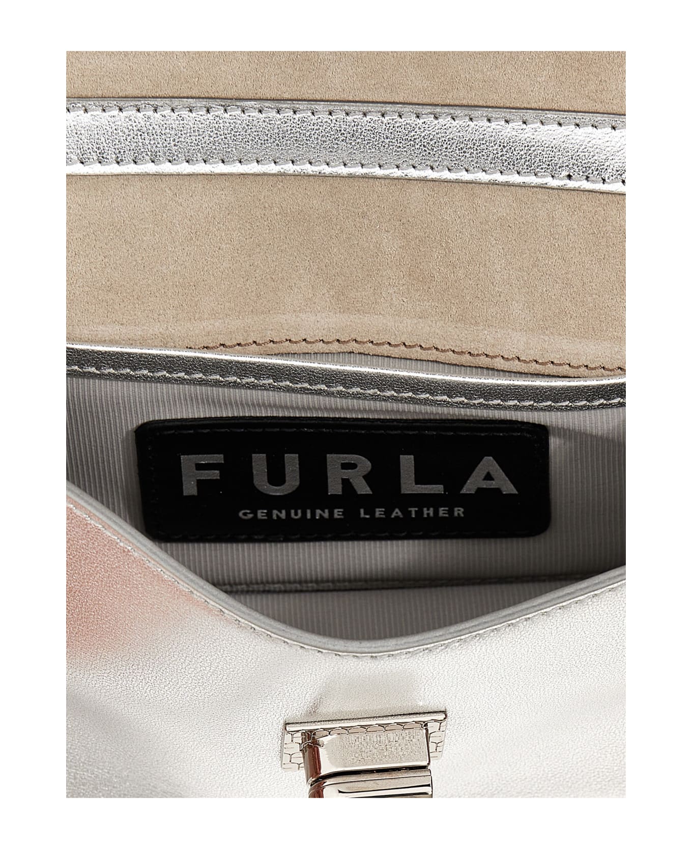 Furla 'zoe' Mini Shoulder Bag - Color Silver