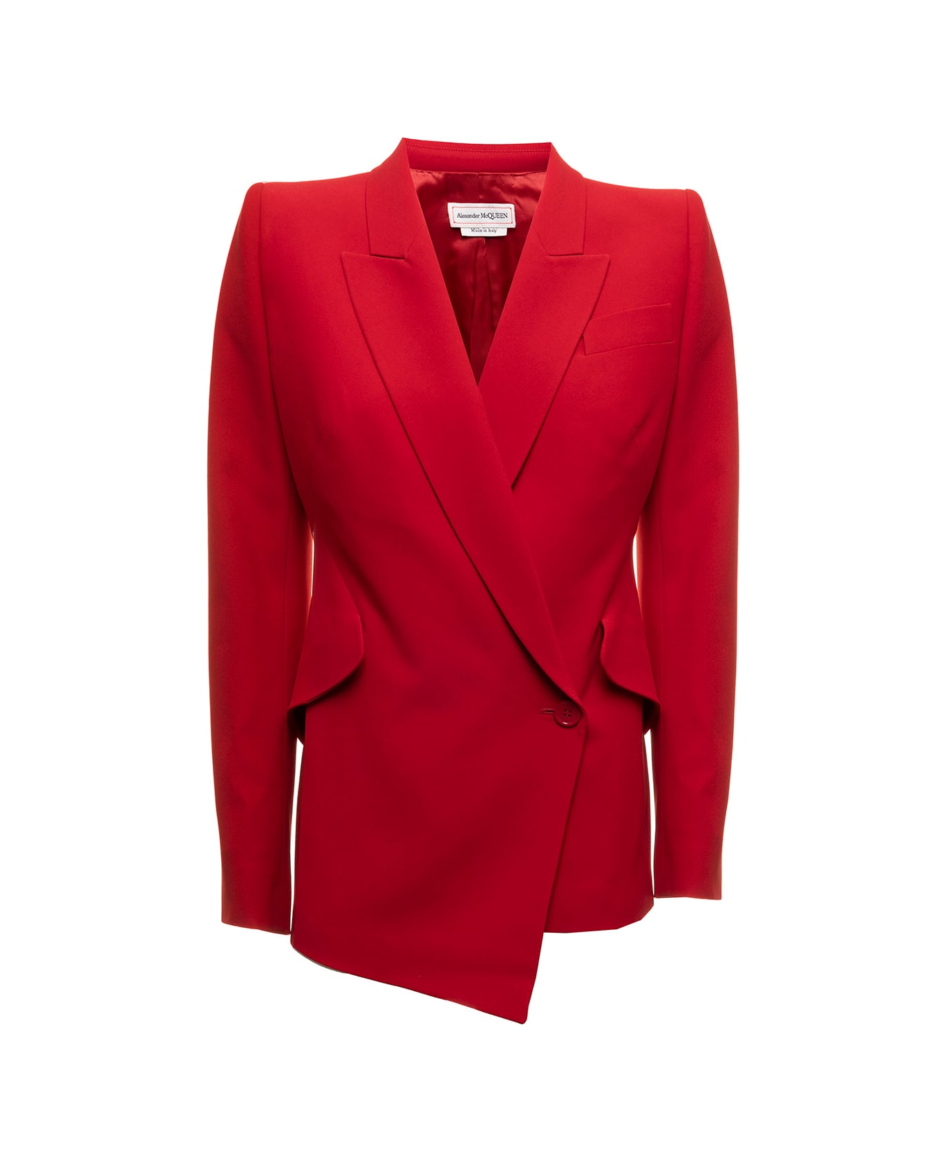 Alexander McQueen Asymmetrical Double-breasted  Red Wool  Jacket Alexander Mcqueen Woman - Red