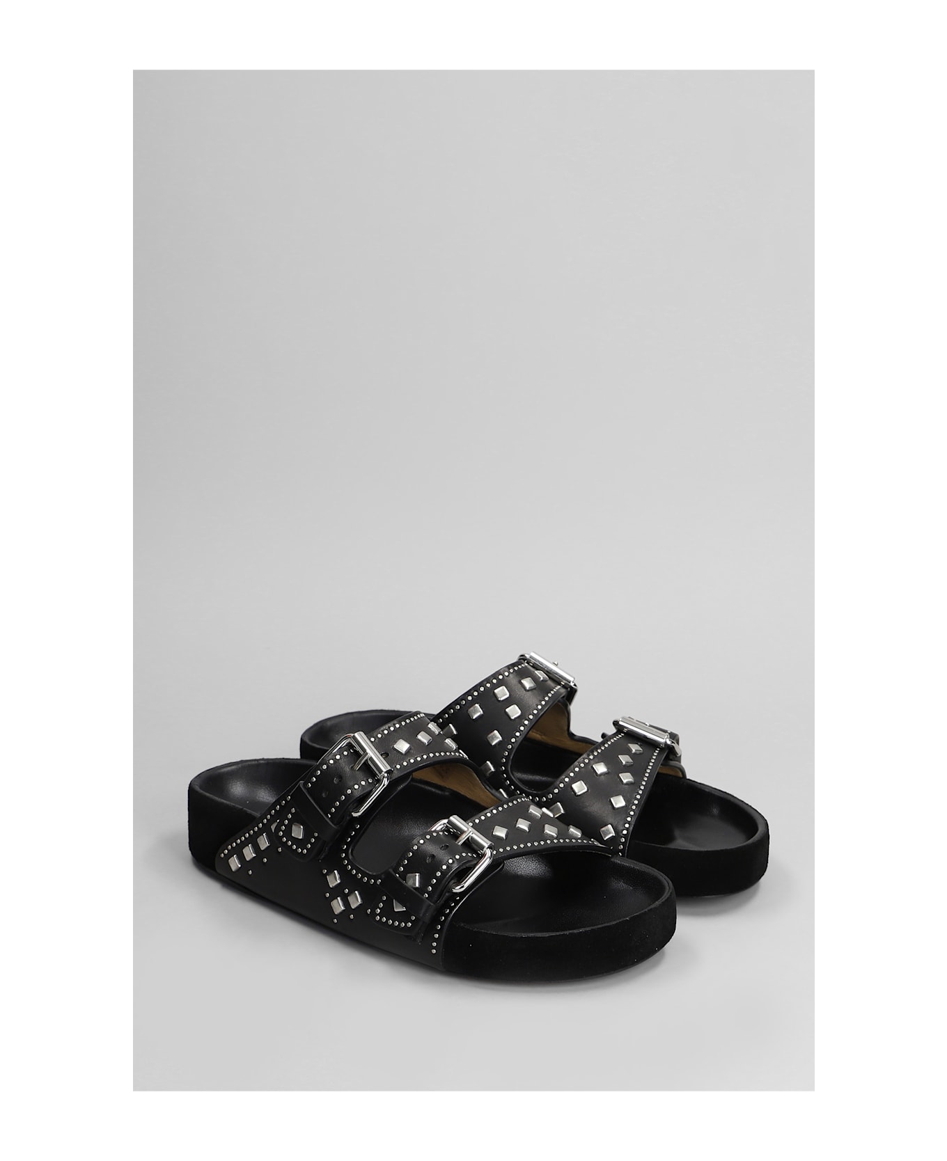 Isabel Marant Lennyo Flats In Black Leather - black