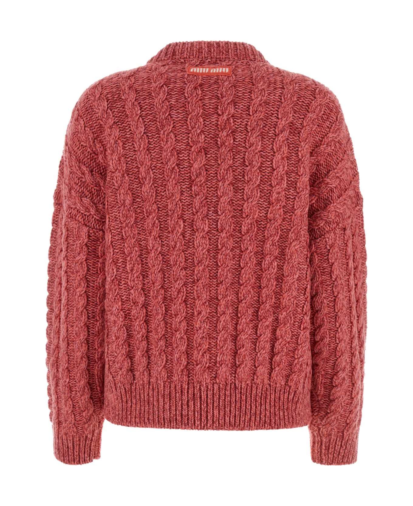 Miu Miu Dark Pink Cashmere Blend Sweater - ROSA ニットウェア