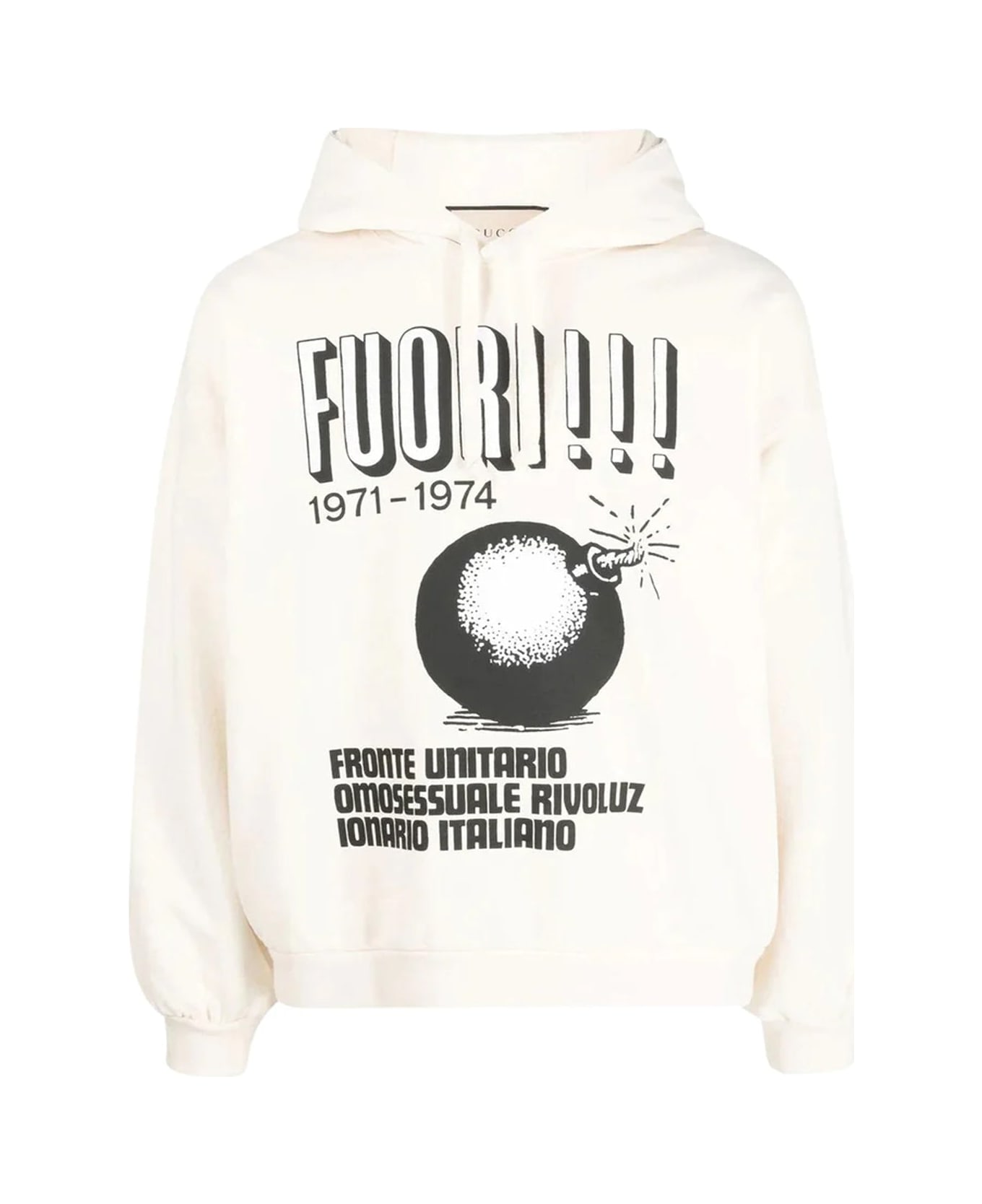 Gucci Printed Hoodie Sweatshirt - Beige フリース