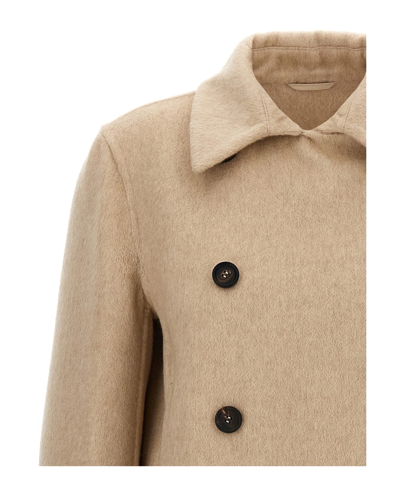 Brunello Cucinelli Monile Cashmere Coat - Beige